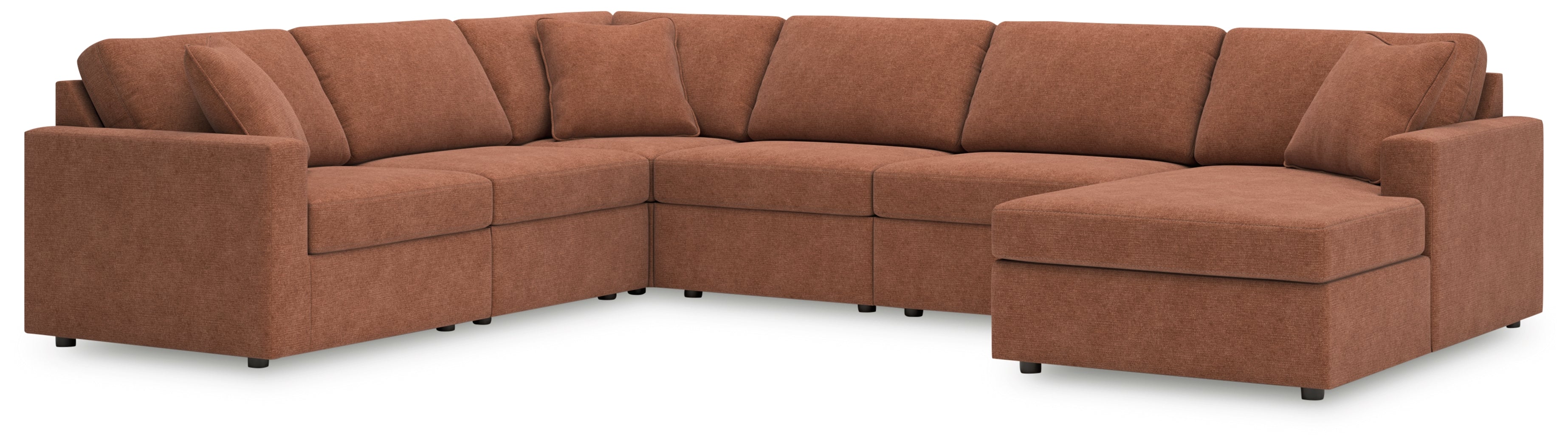 A2Z Furniture - Ashley Furniture - Modmax Sectional - RAF 6-Piece Sectional with Chaise / Spice - 92102S46