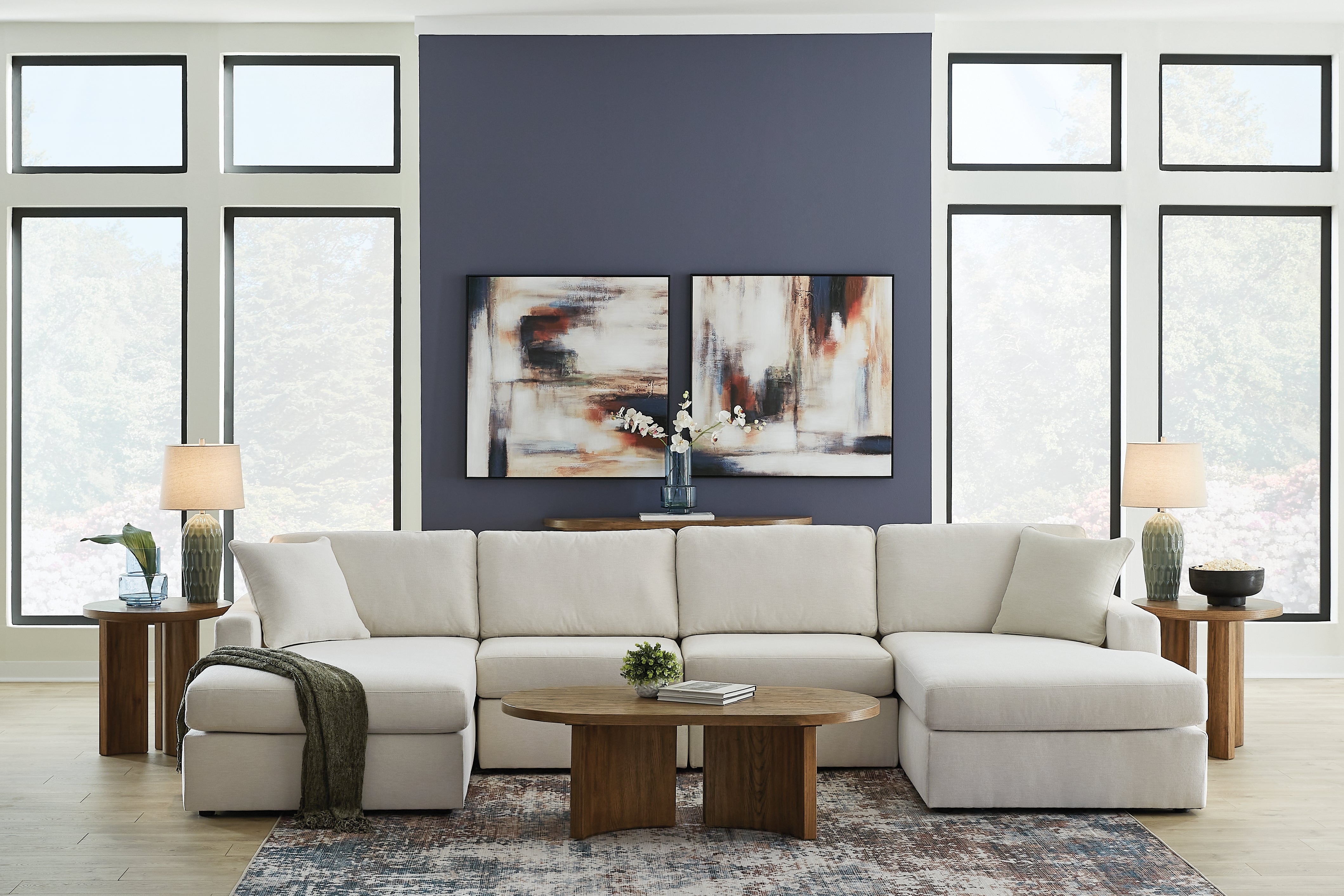 A2Z Furniture - Ashley Furniture - Modmax Sectional - RAF 4-Piece Sectional with Chaise / Oyster - 92103S19