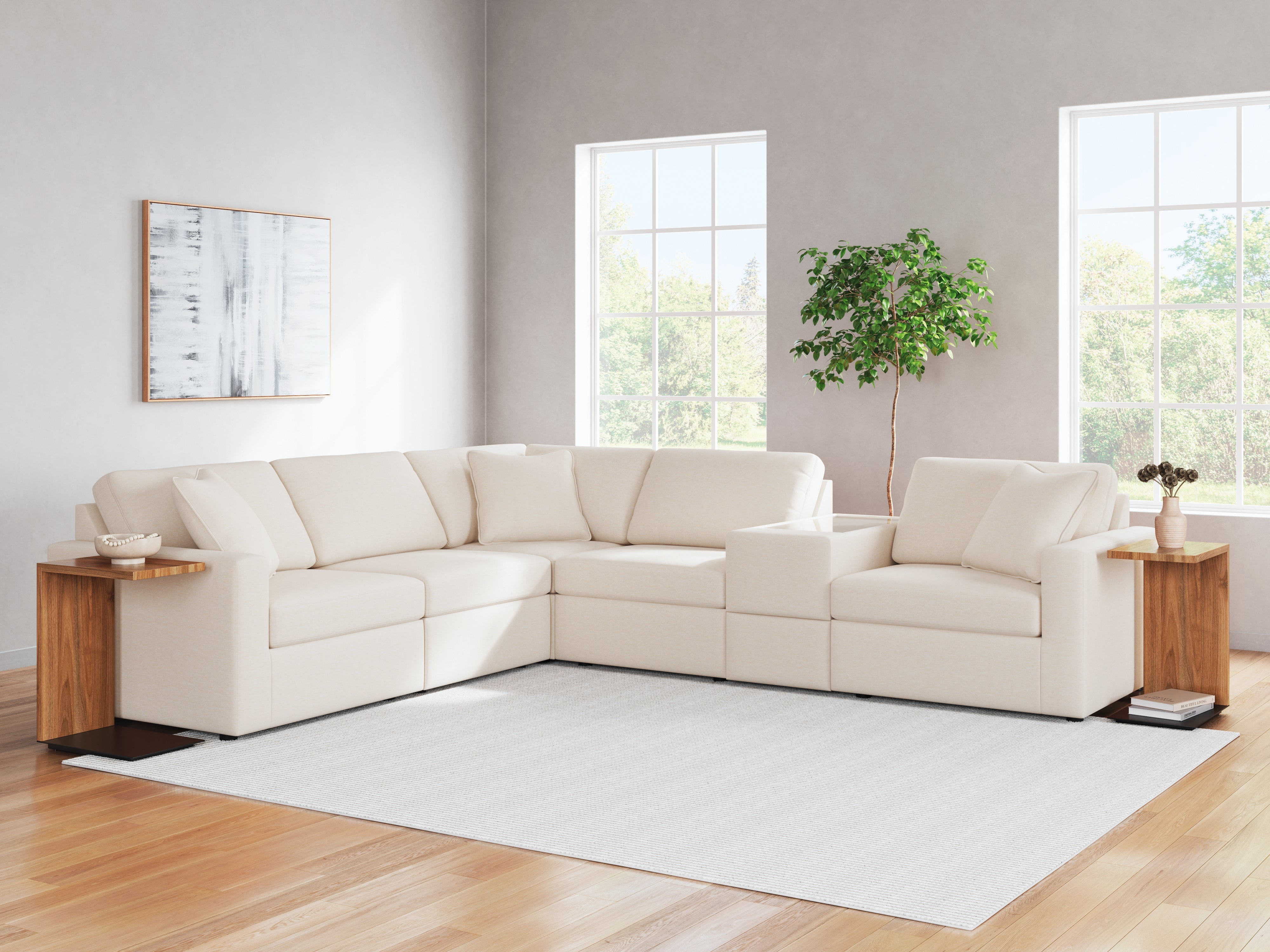 A2Z Furniture - Ashley Furniture - Modmax Sectional - RAF 6-Piece Sectional / Oyster - 92103S7