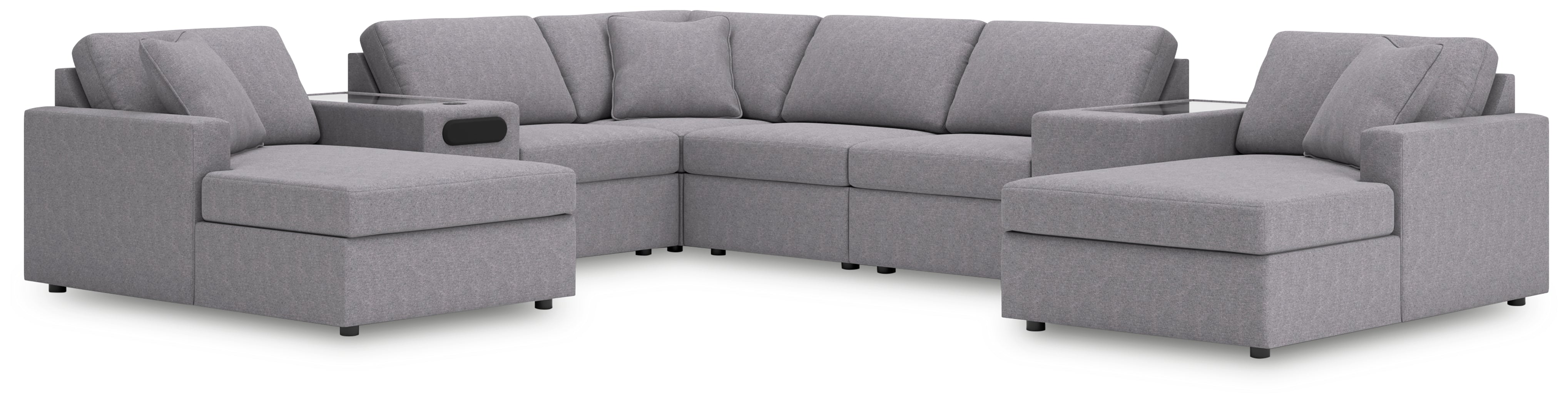 A2Z Furniture - Ashley Furniture - Modmax Sectional - RAF 8-Piece Sectional with Chaise / Granite - 92104S31