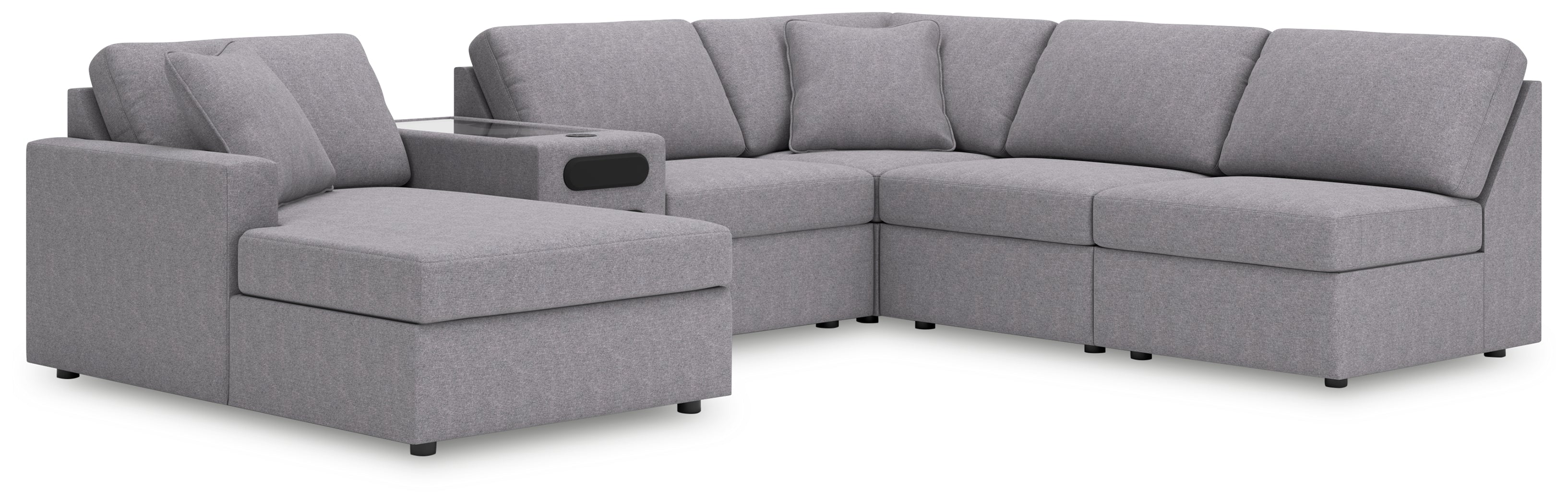 A2Z Furniture - Ashley Furniture - Modmax Sectional - RAF 6-Piece Sectional with Chaise / Granite - 92104S24