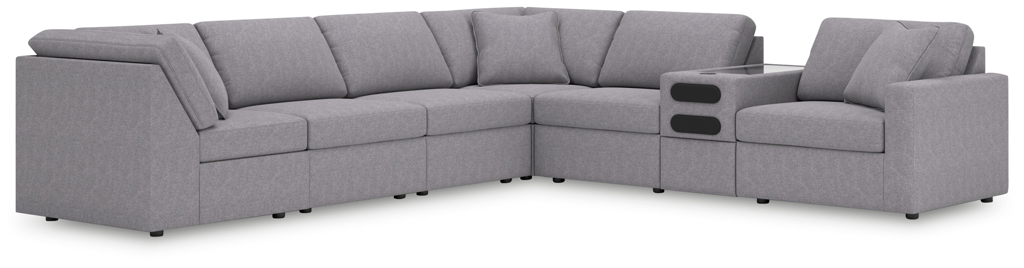 A2Z Furniture - Ashley Furniture - Modmax Sectional - 7-Piece Sectional with Audio Console / Granite - 92104S34