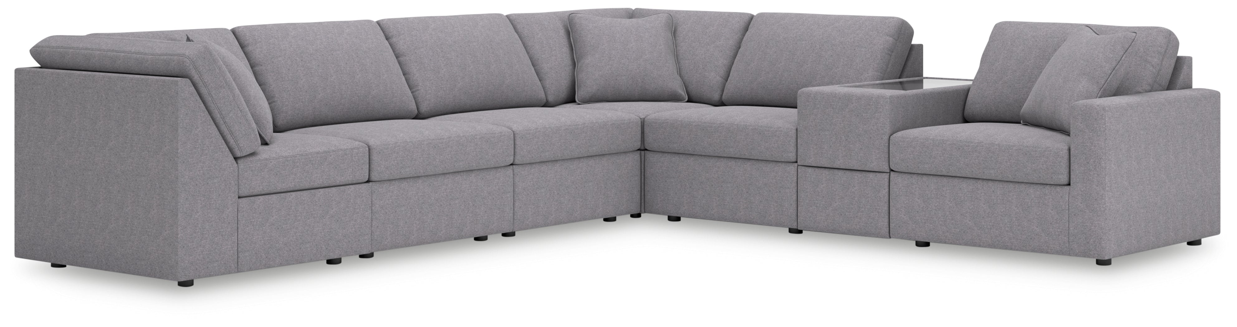 A2Z Furniture - Ashley Furniture - Modmax Sectional - 7-Piece Sectional with Storage Console / Granite - 92104S32