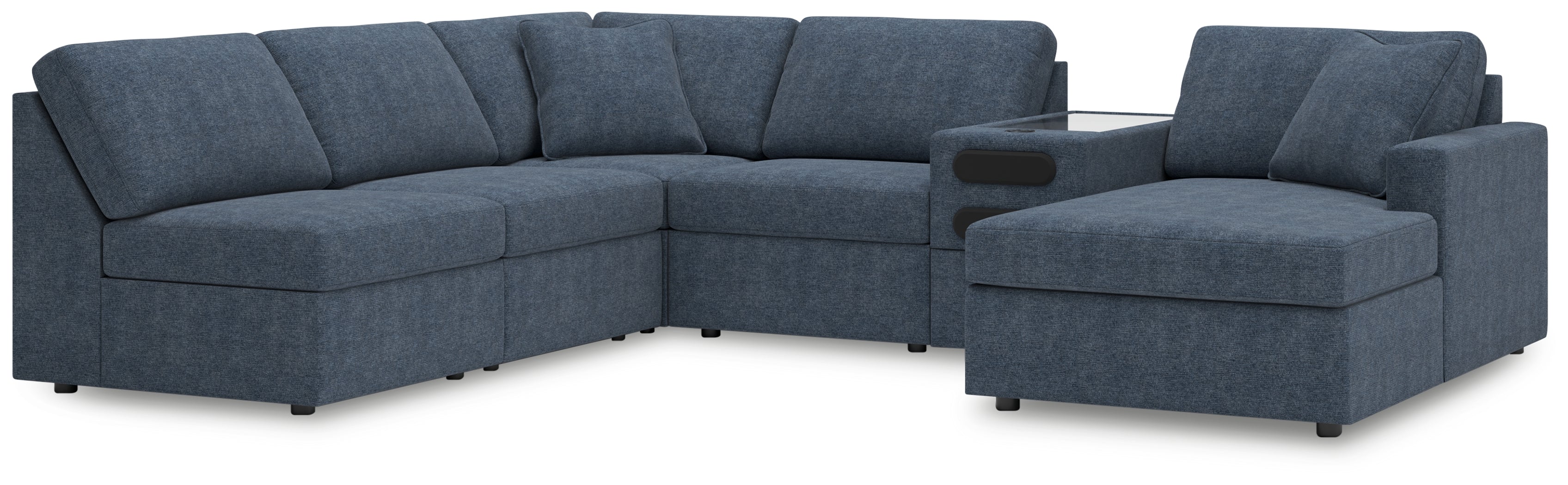 A2Z Furniture - Ashley Furniture - Modmax Sectional - 6-Piece Sectional with Chaise and Audio Console / Ink - 92121S25