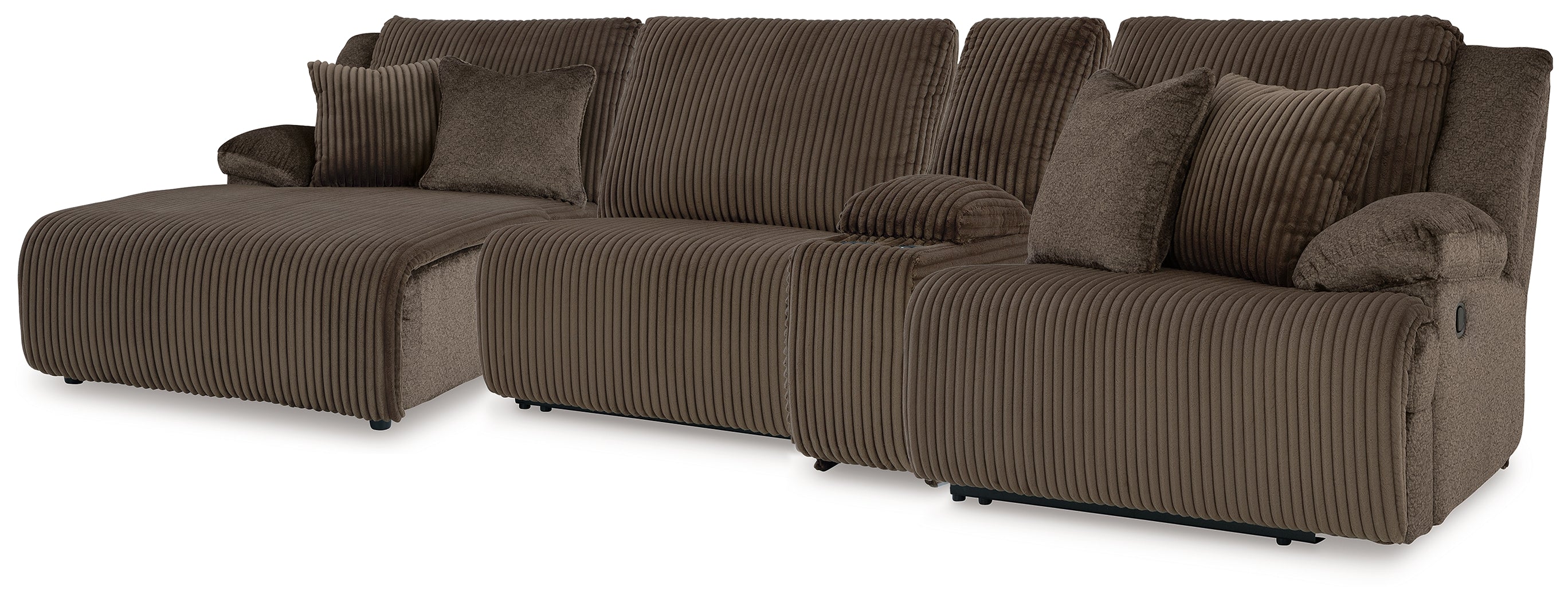 A2Z Furniture - Ashley Furniture - Top Tier Sectional - 4-Piece Reclining Sectional with Chaise / Chocolate - 92705S12