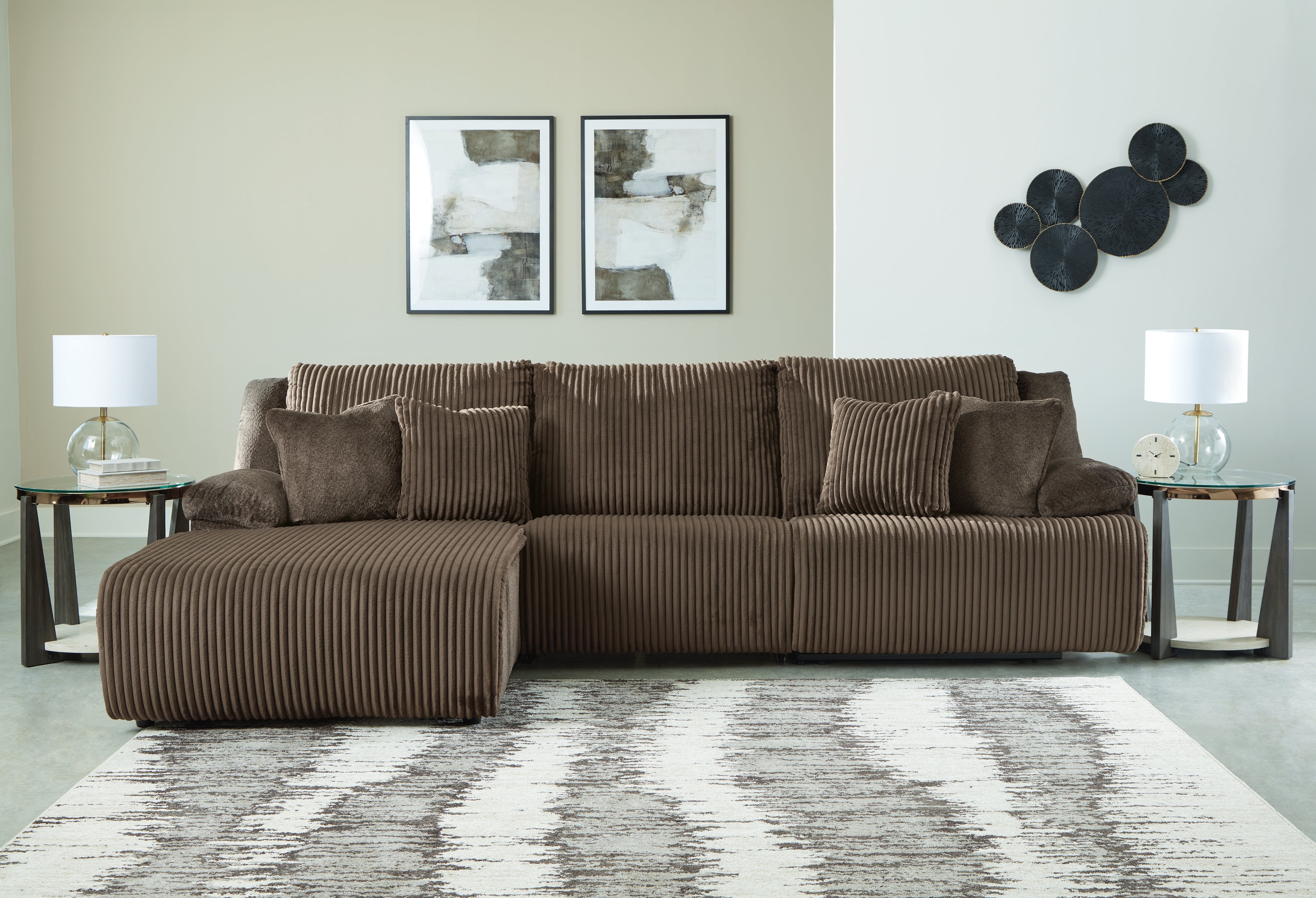 A2Z Furniture - Ashley Furniture - Top Tier Sectional - 3-Piece Sectional Sofa Chaise / Chocolate - 92705S7