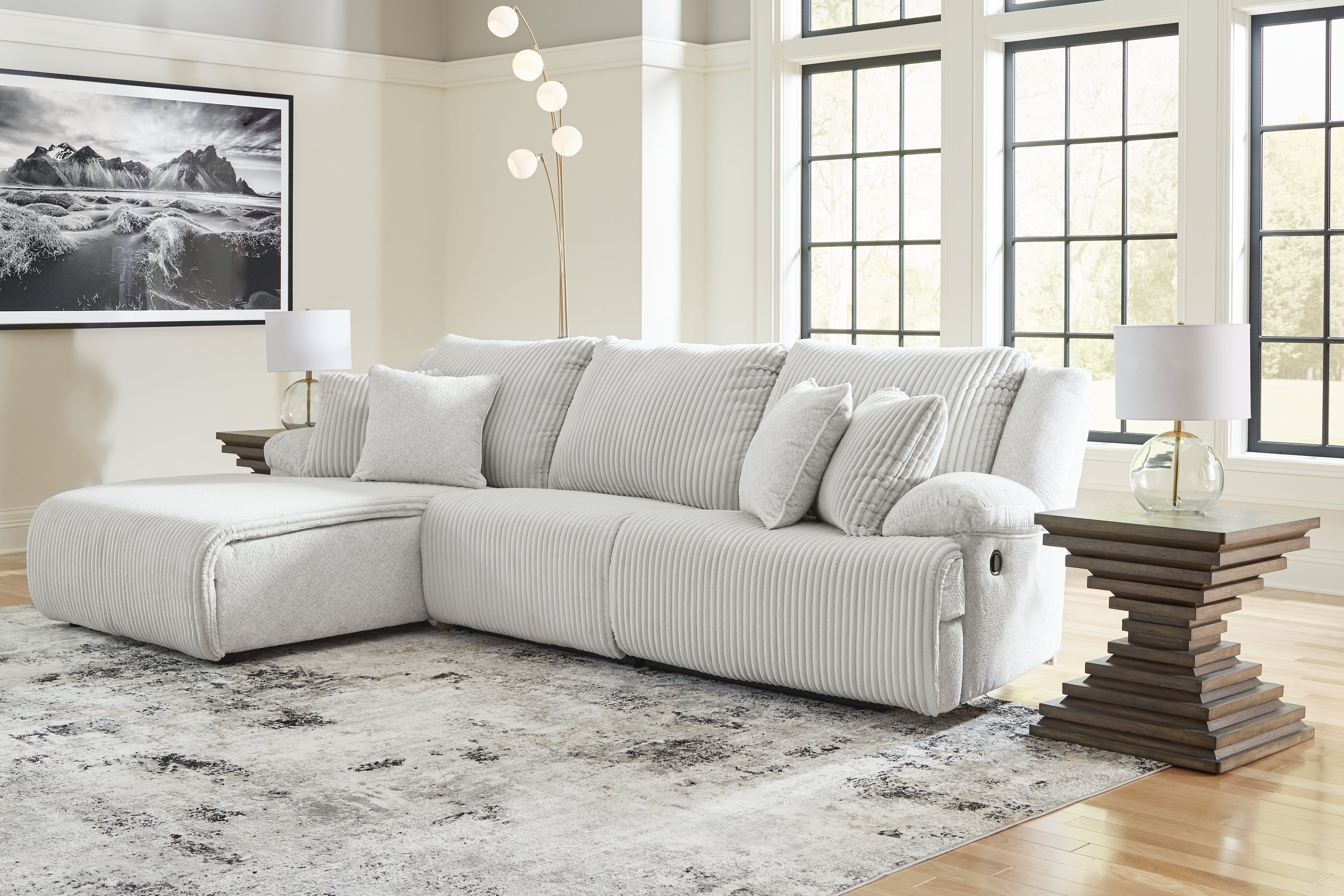A2Z Furniture - Ashley Furniture - Top Tier Sectional - 3-Piece Sectional Sofa Chaise / Alloy - 92706S7