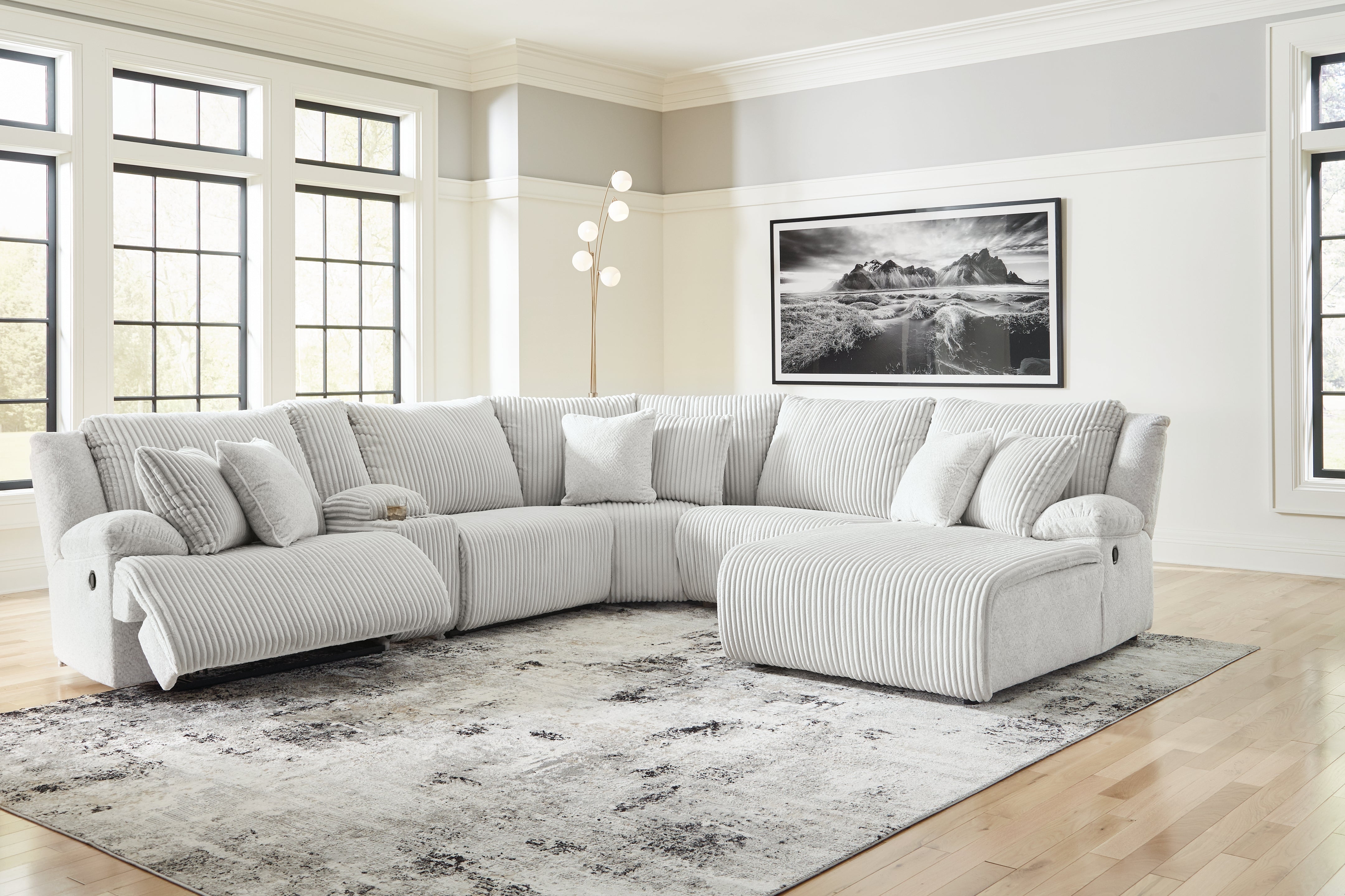 A2Z Furniture - Ashley Furniture - Top Tier Sectional - 6-Piece Reclining Sectional with Chaise / Alloy - 92706S1