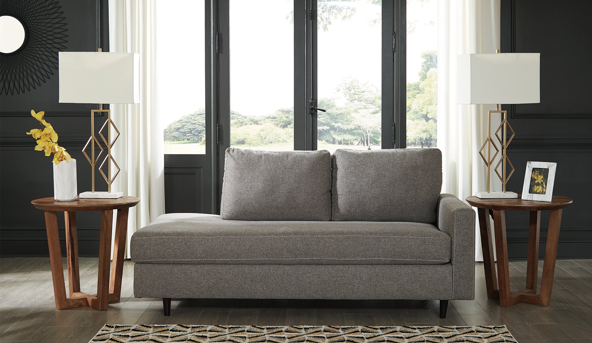 A2Z Furniture - Ashley Furniture - Lyman Living Room - RAF Corner Chaise / Graphite - 9330317