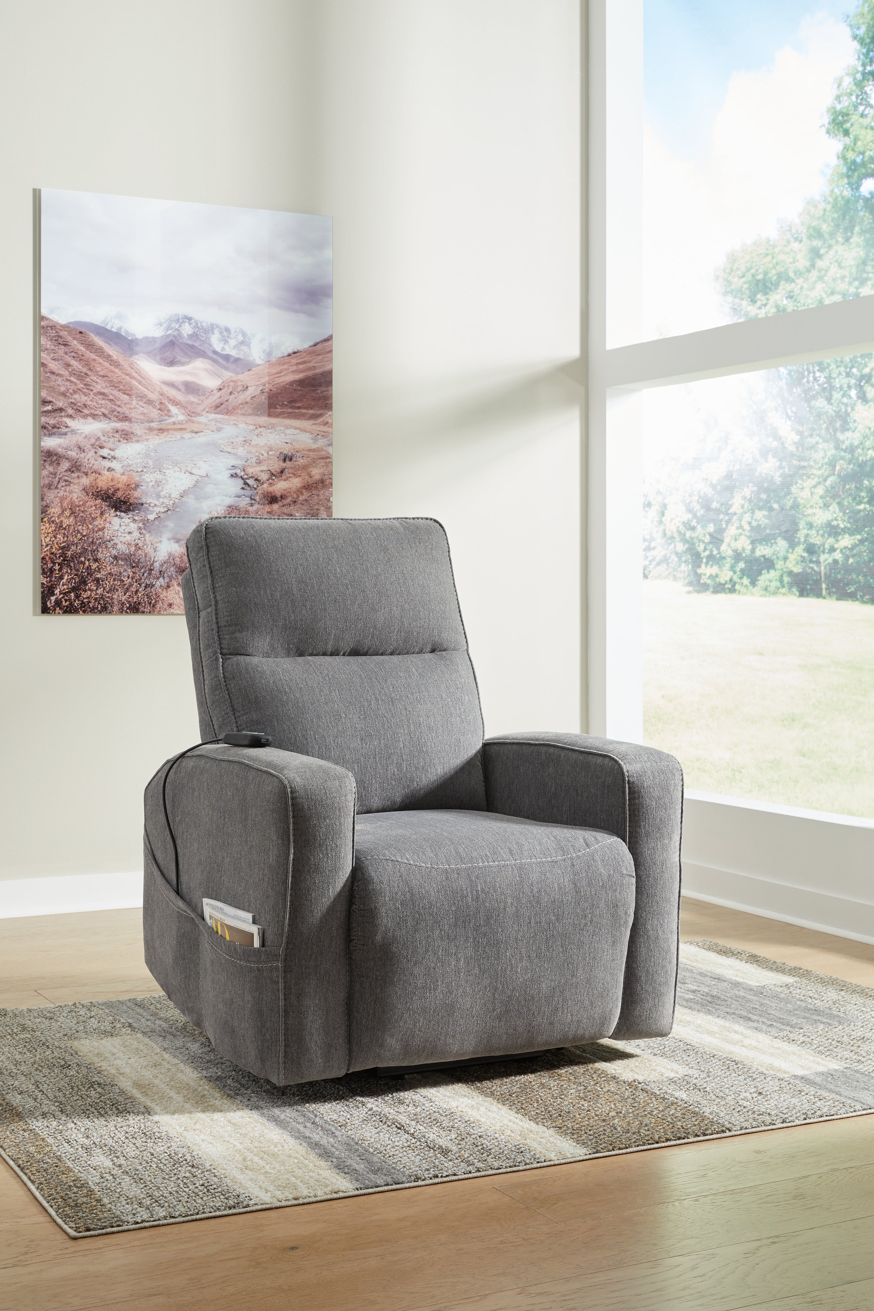 A2Z Furniture - Ashley Furniture - Starganza Living Room - Power Lift Recliner / Gray - 9370412