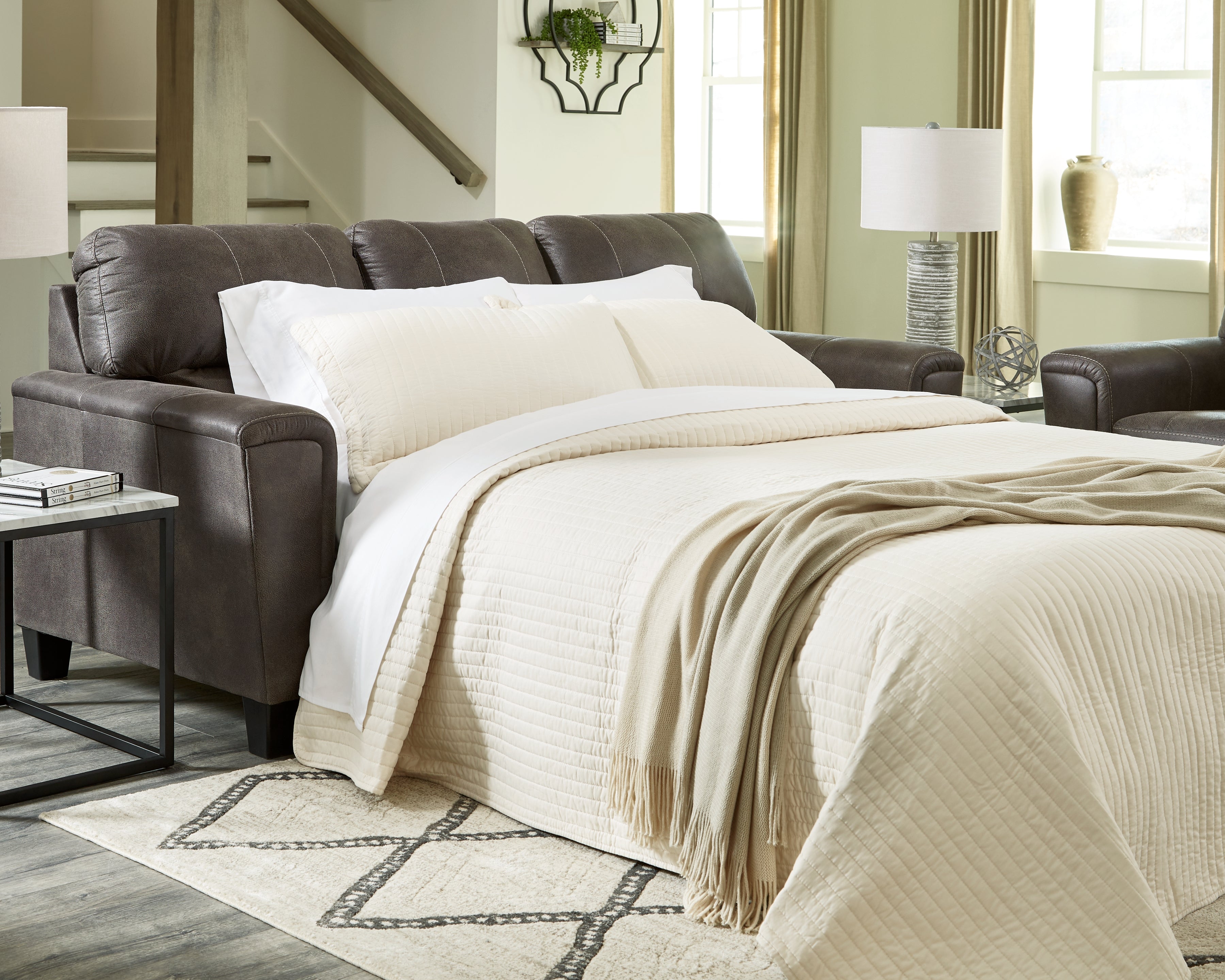 A2Z Furniture - Ashley Furniture - Navi Living Room - Queen Sofa Sleeper / Smoke - 9400239