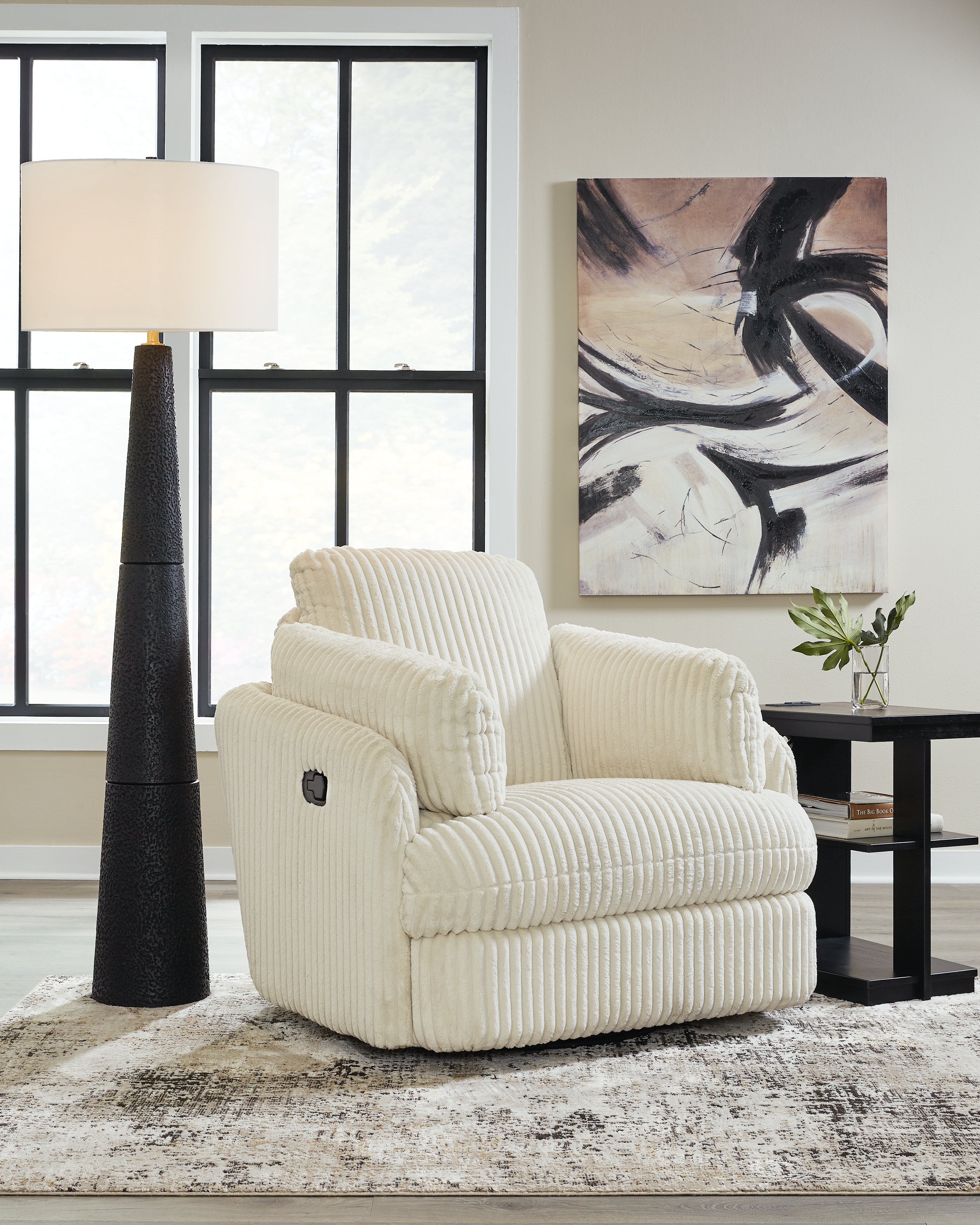 A2Z Furniture - Ashley Furniture - Tie-Breaker Living Room - Swivel Glider Recliner / Ivory - 9490261