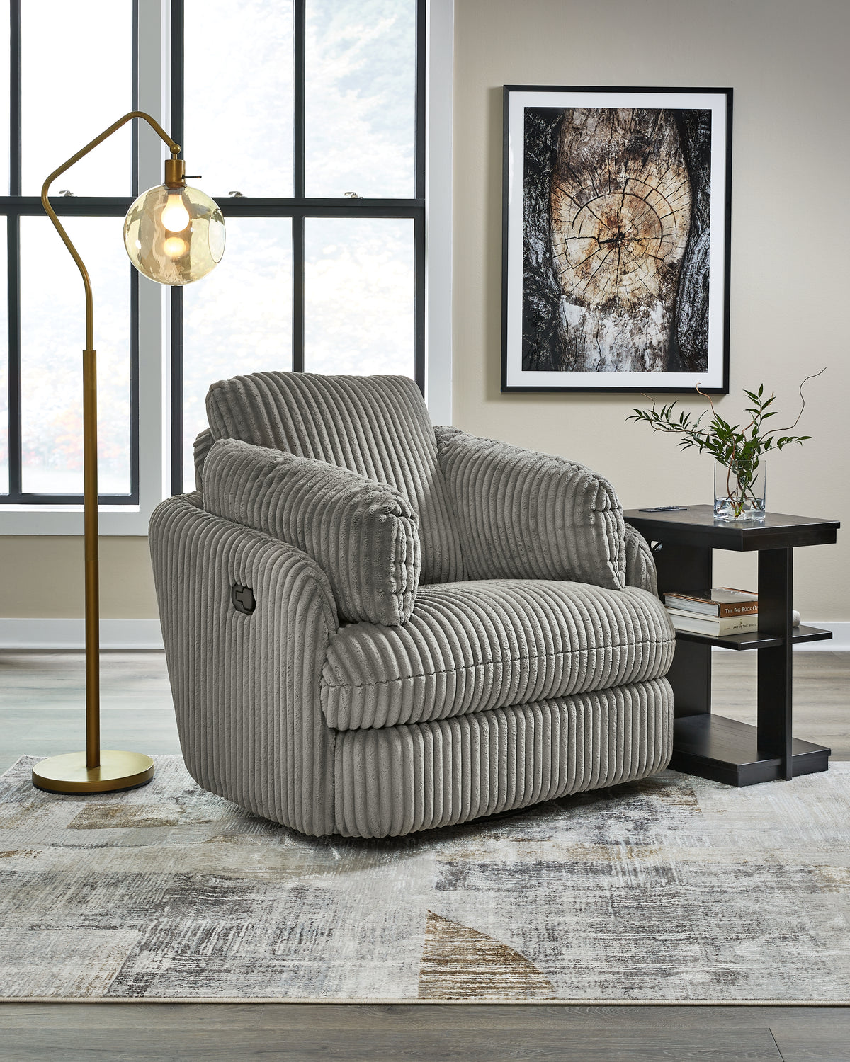 A2Z Furniture - Ashley Furniture - Tie-Breaker Living Room - Swivel Glider Recliner / Ivory - 9490261