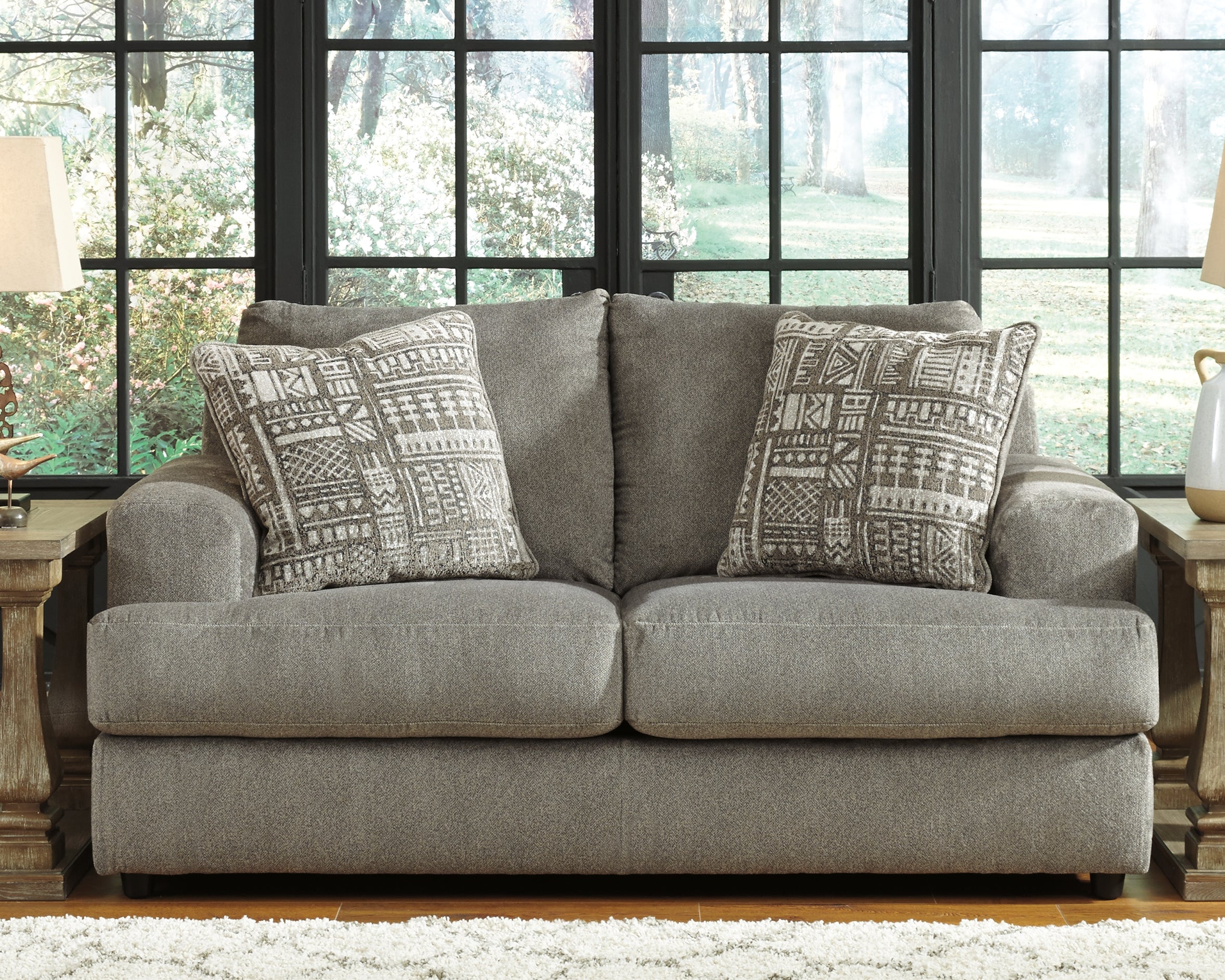 A2Z Furniture - Ashley Furniture - Soletren Living Room - Loveseat / Ash - 9510335