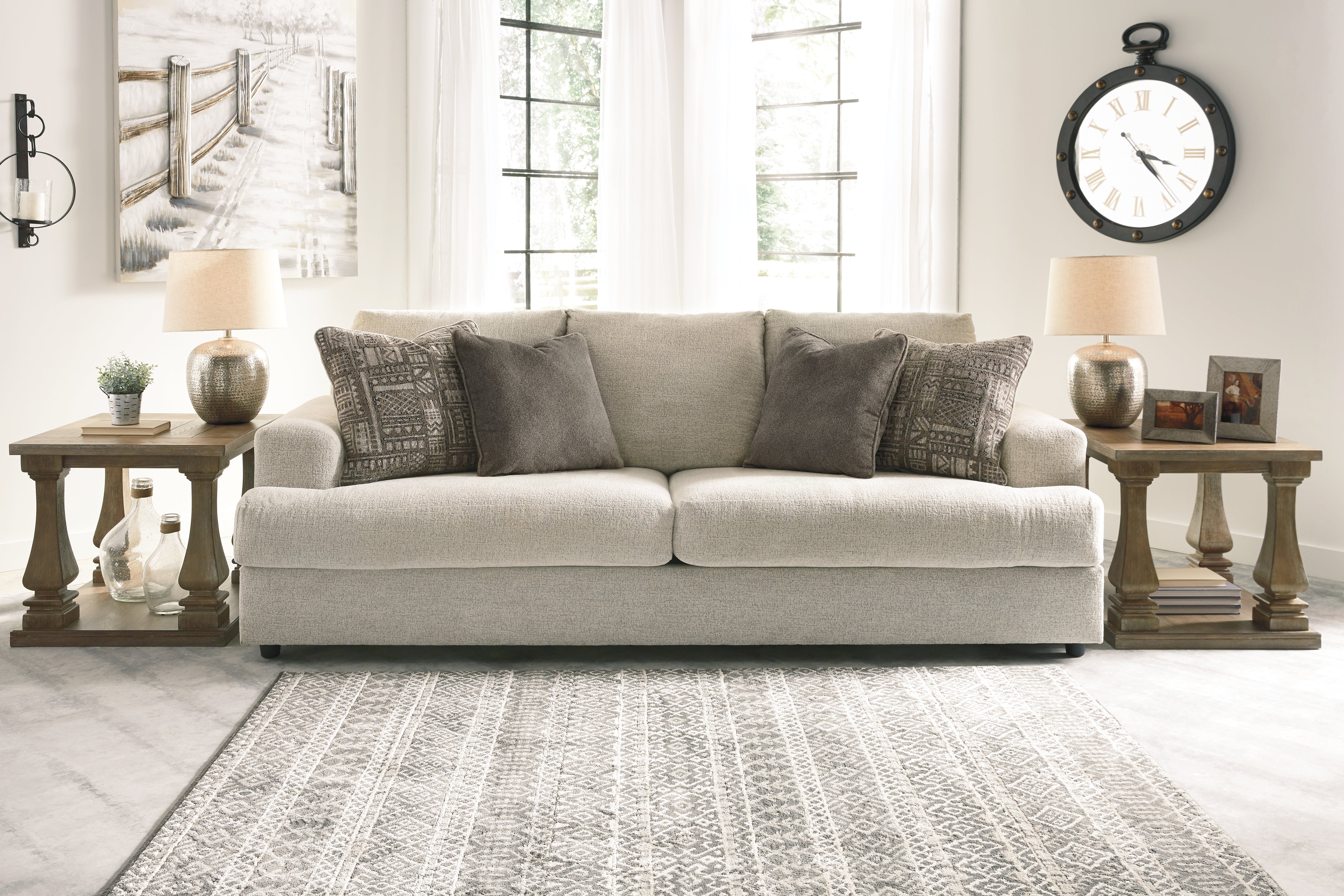 A2Z Furniture - Ashley Furniture - Soletren Living Room - Sofa / Stone - 9510438