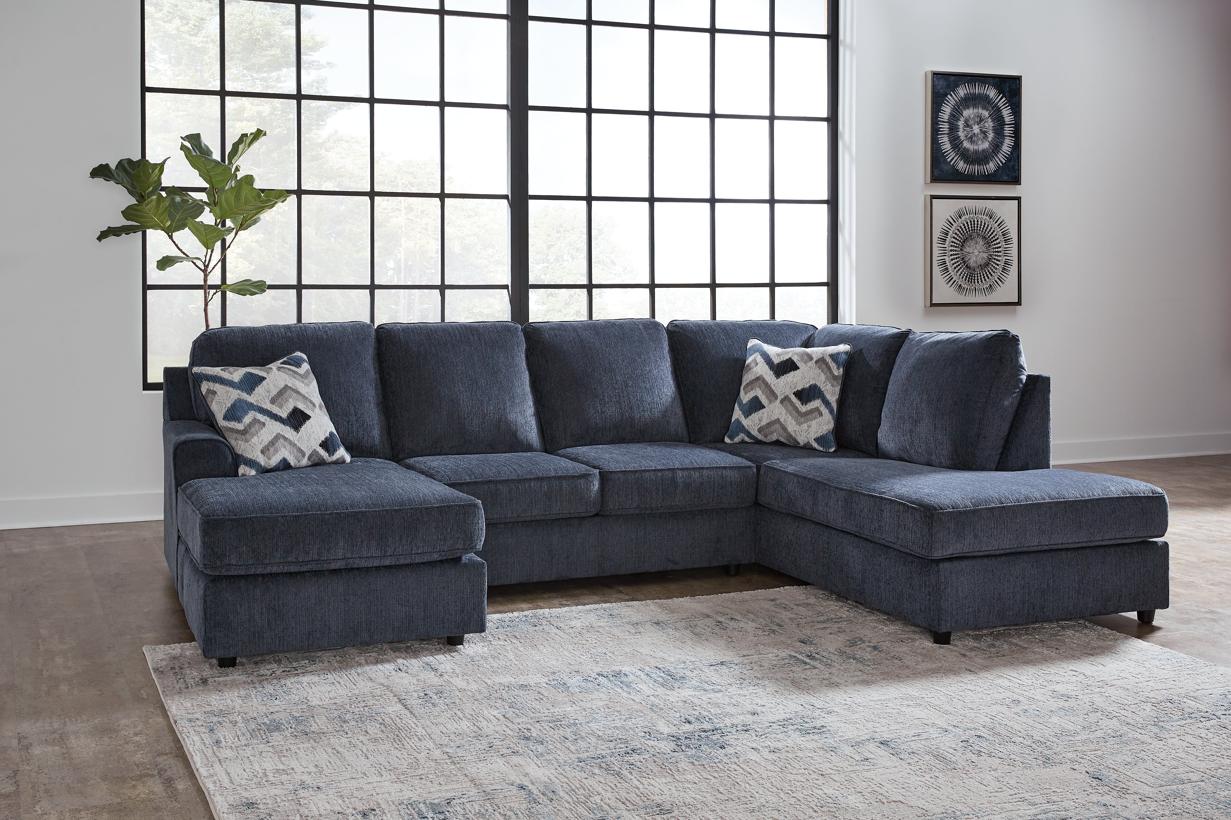 A2Z Furniture - Ashley Furniture - Albar Place Sectional - LAF 2-Piece Sectional / Cobalt - 95302S1