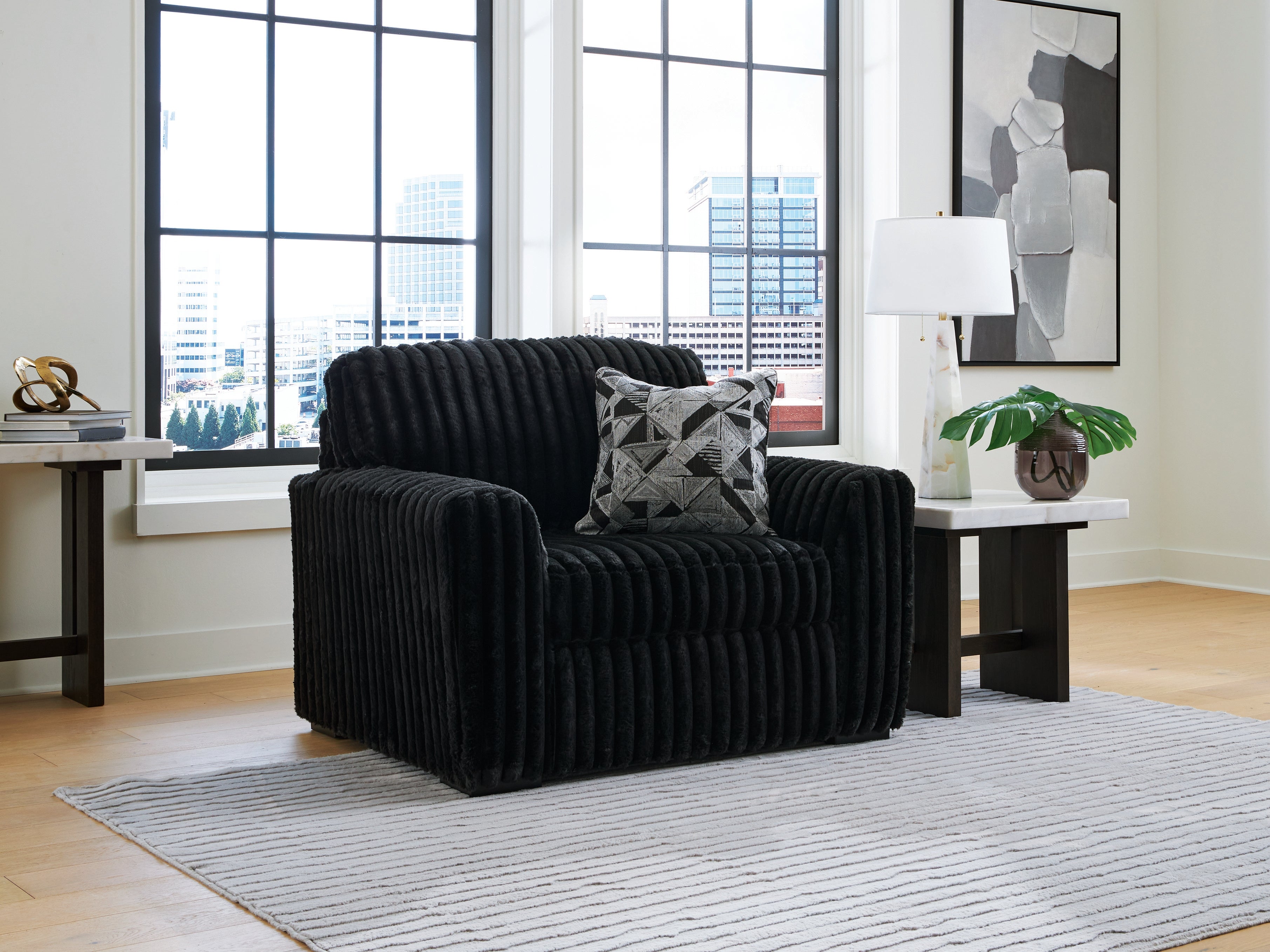 A2Z Furniture - Ashley Furniture - Midnight-Madness Living Room - Chair and a Half / Onyx - 9810323