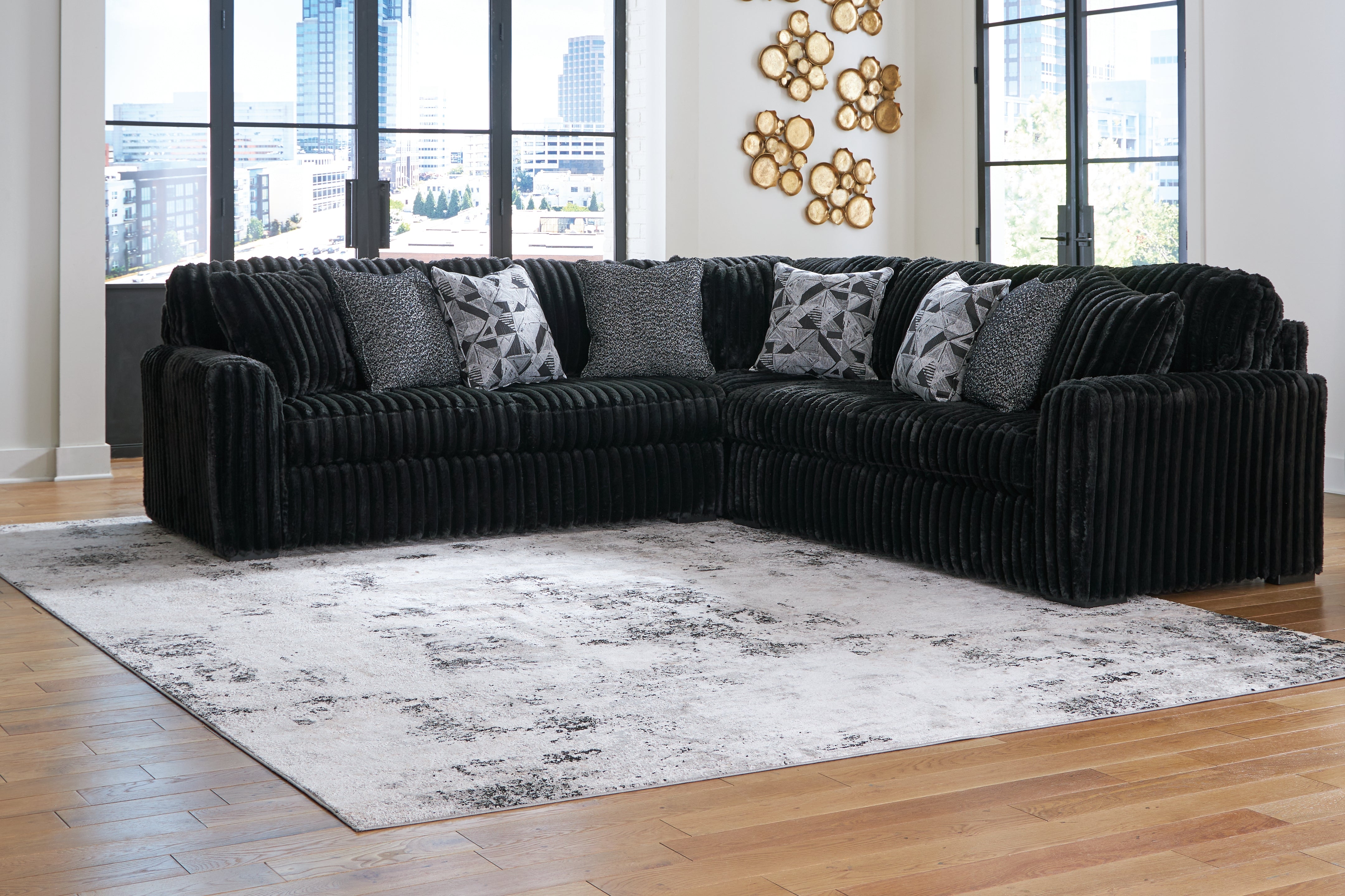 A2Z Furniture - Ashley Furniture - Midnight-Madness Sectional - LAF 3-Piece Sectional / Onyx - 98103S6