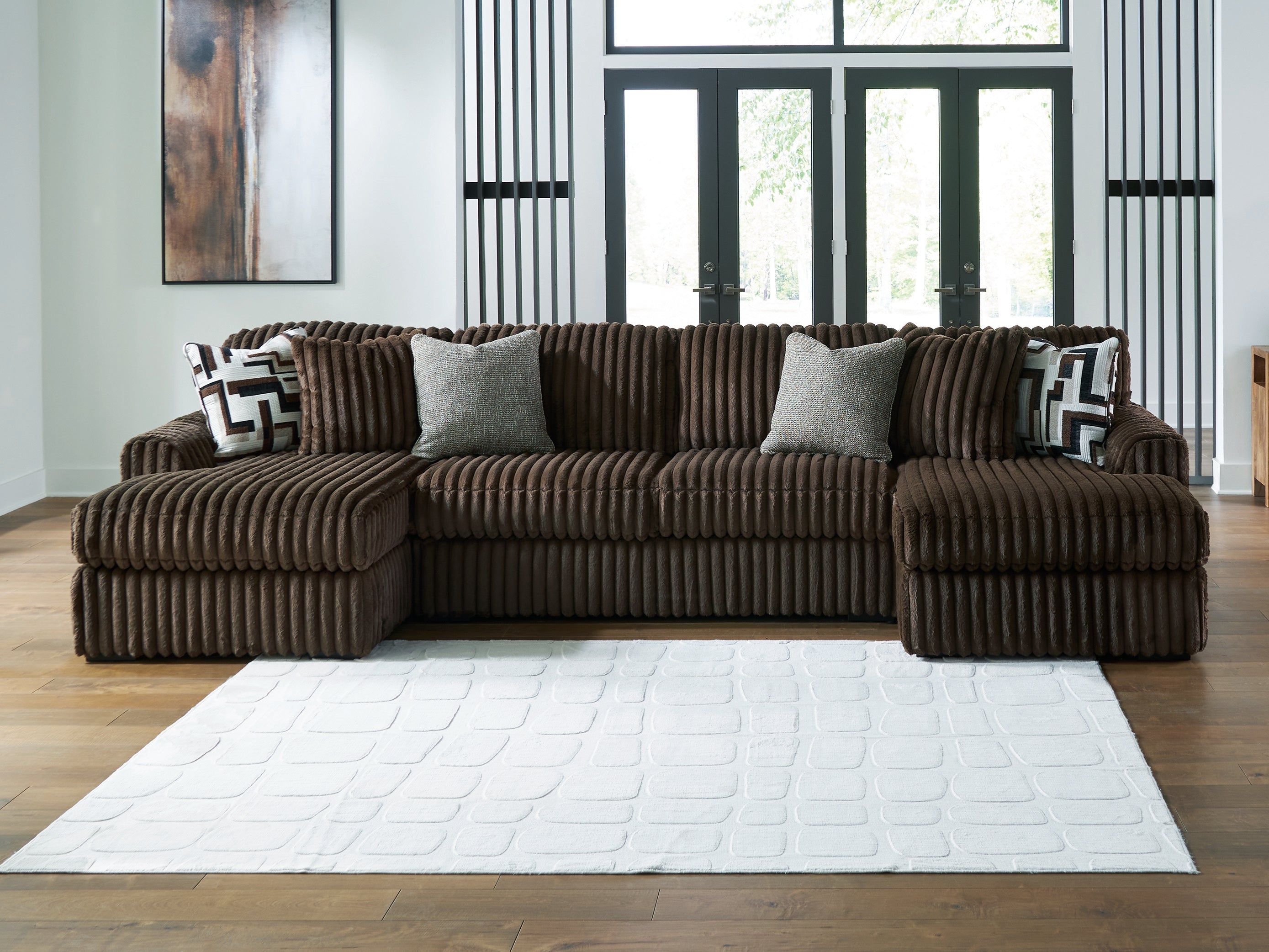 A2Z Furniture - Ashley Furniture - Midnight-Madness Sectional - RAF 3-Piece Sectional with Chaise / Chocolate - 98104S5