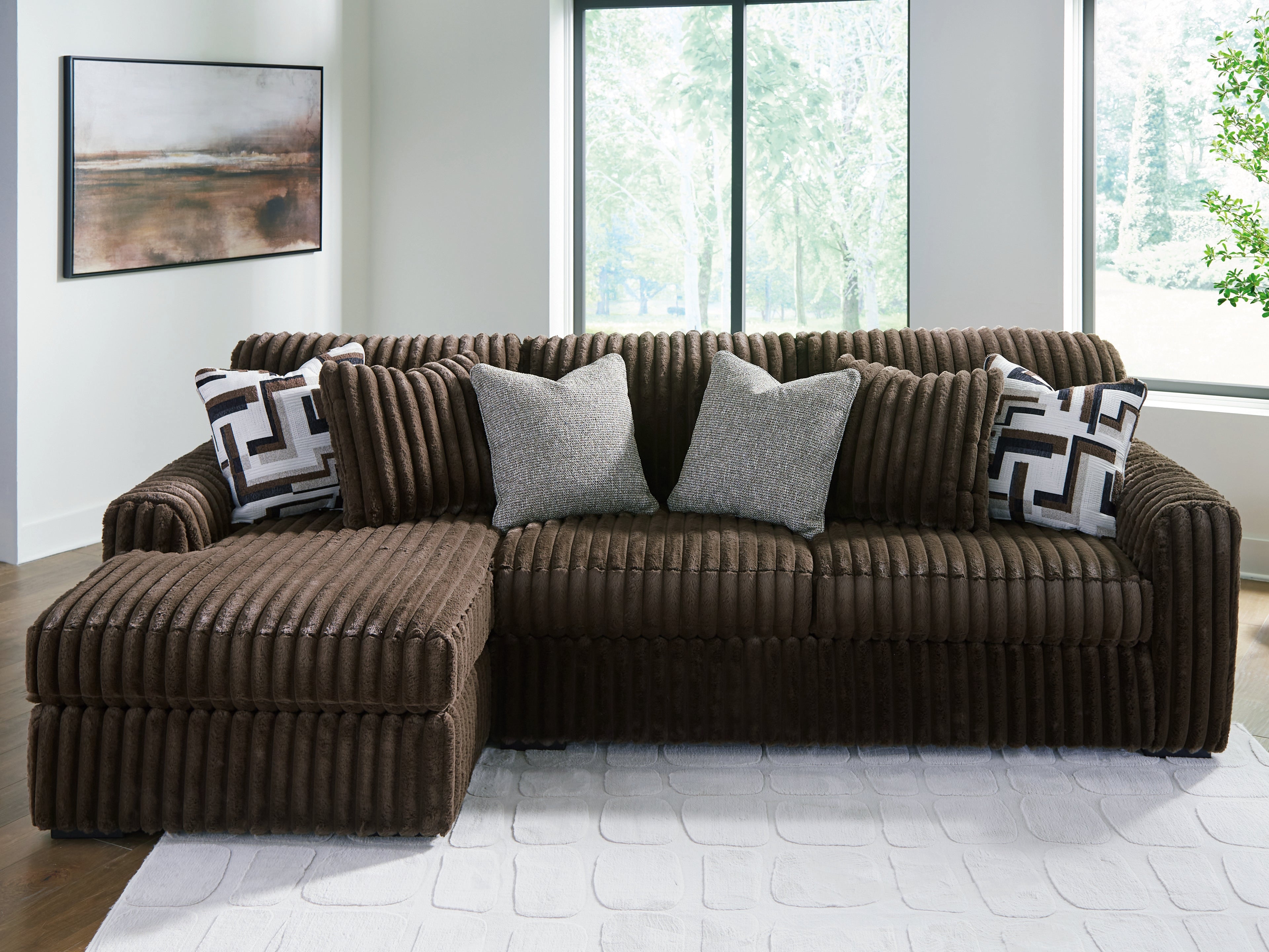 A2Z Furniture - Ashley Furniture - Midnight-Madness Sectional - RAF 2-Piece Sectional Sofa with Chaise / Chocolate - 98104S1