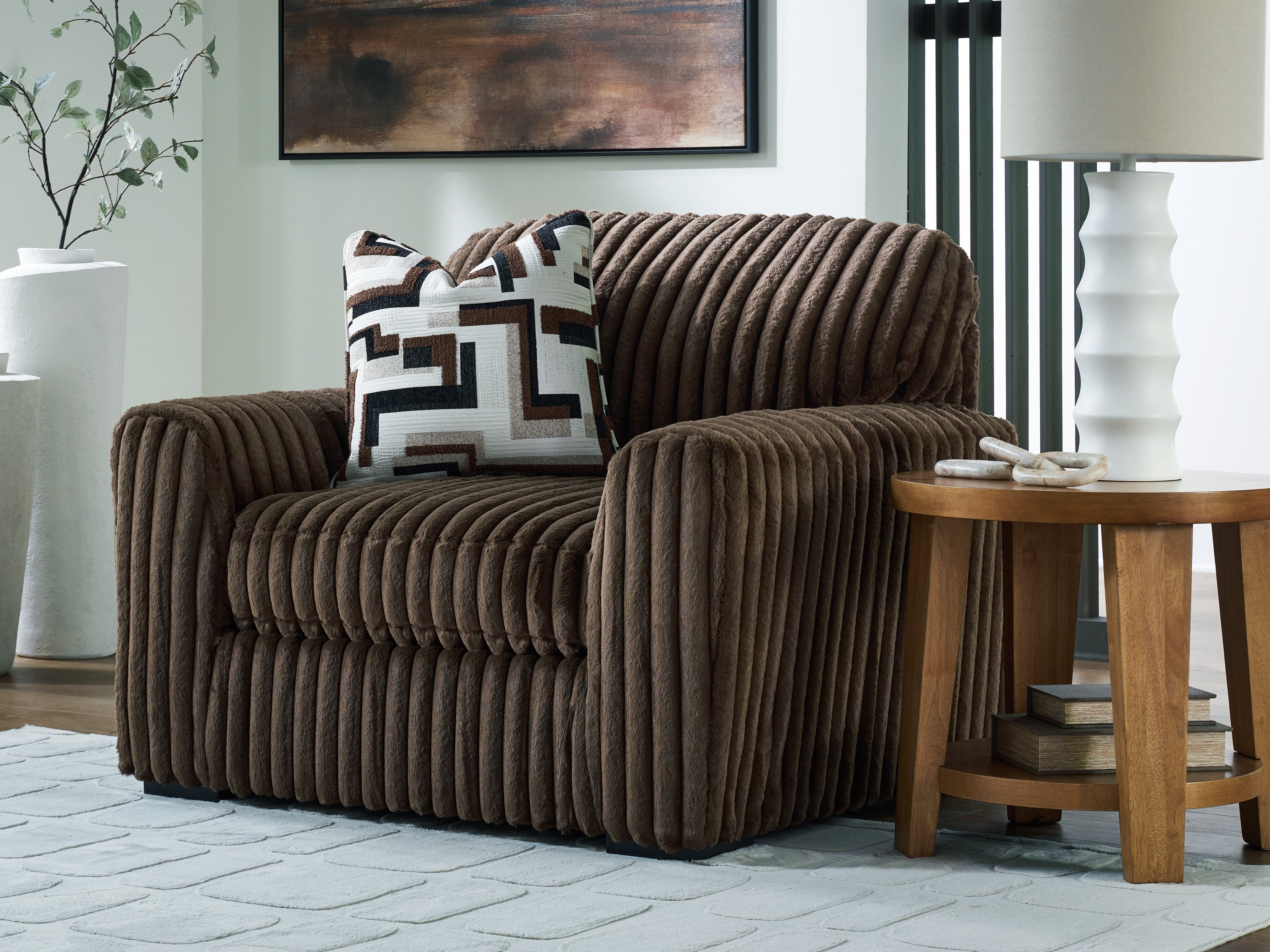 A2Z Furniture - Ashley Furniture - Midnight-Madness Living Room - Chair and a Half / Chocolate - 9810423