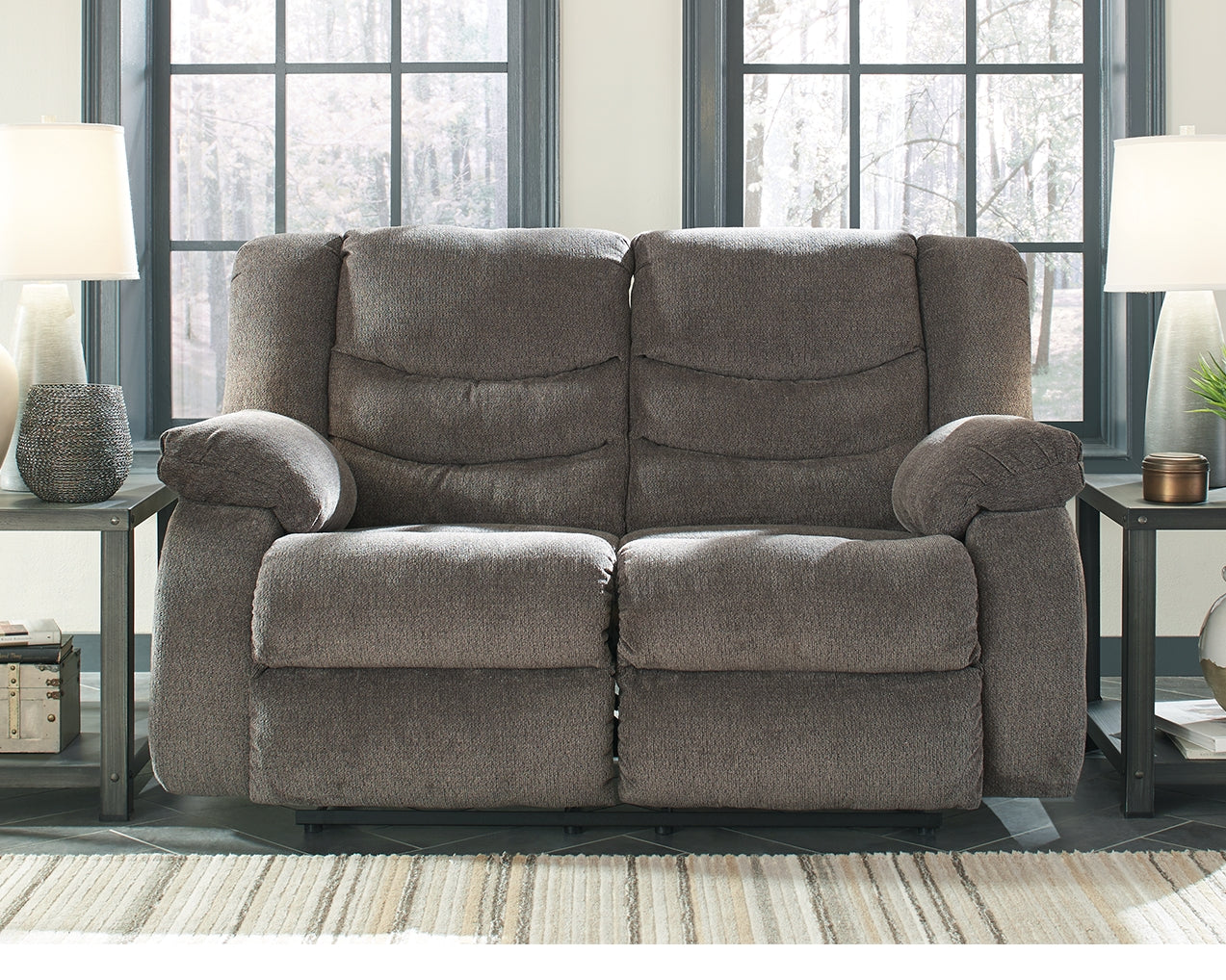 A2Z Furniture - Ashley Furniture - Tulen Living Room - Reclining Loveseat / Gray - 9860686