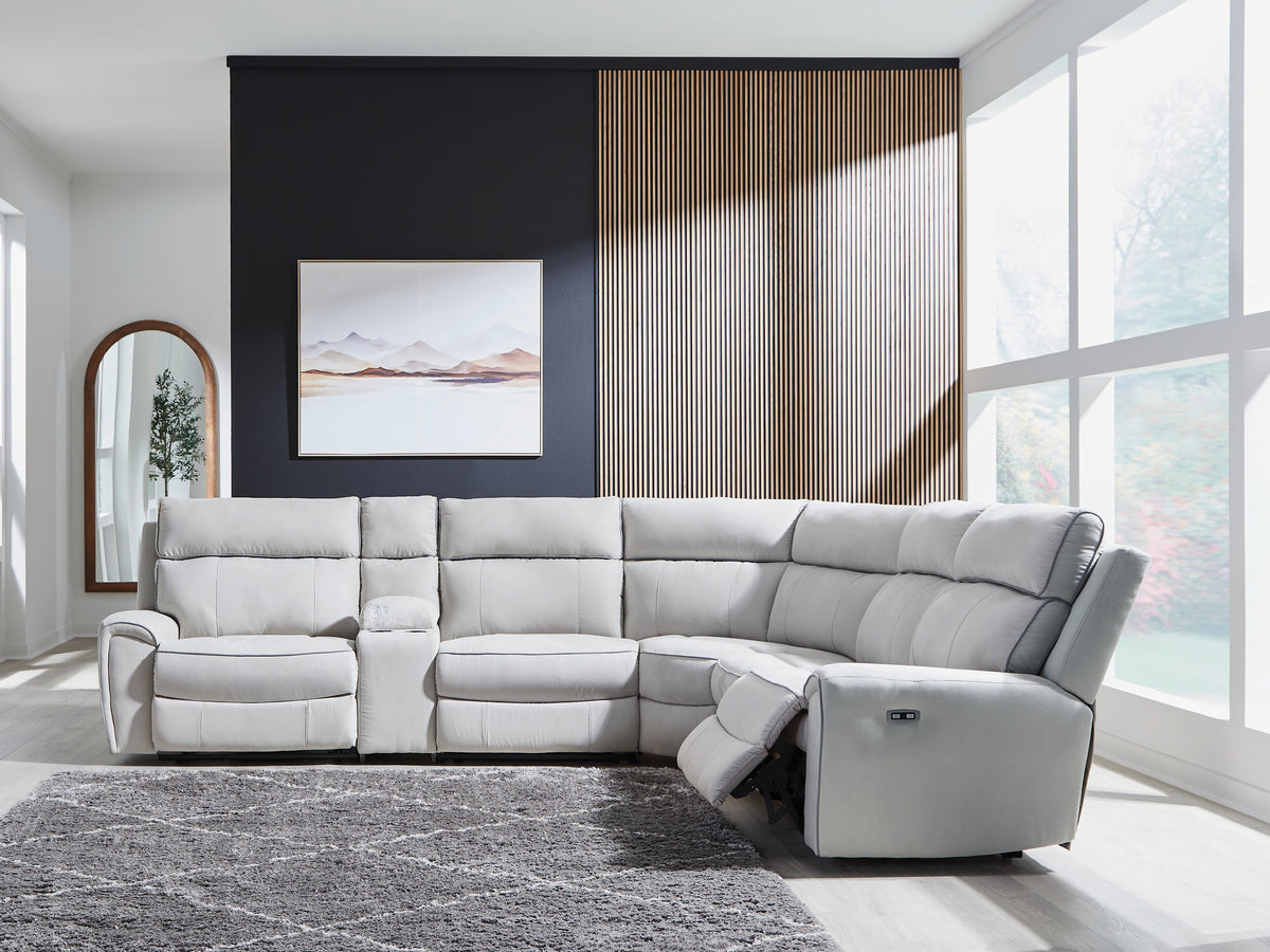 A2Z Furniture - Ashley Furniture - Social Pointe Sectional - 2-Piece Reclining Loveseat / Pearl/Ash - PC98802S21