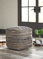 A2Z Furniture - Ashley Furniture - Absalom Pouf - Pouf / Denim - A1000550