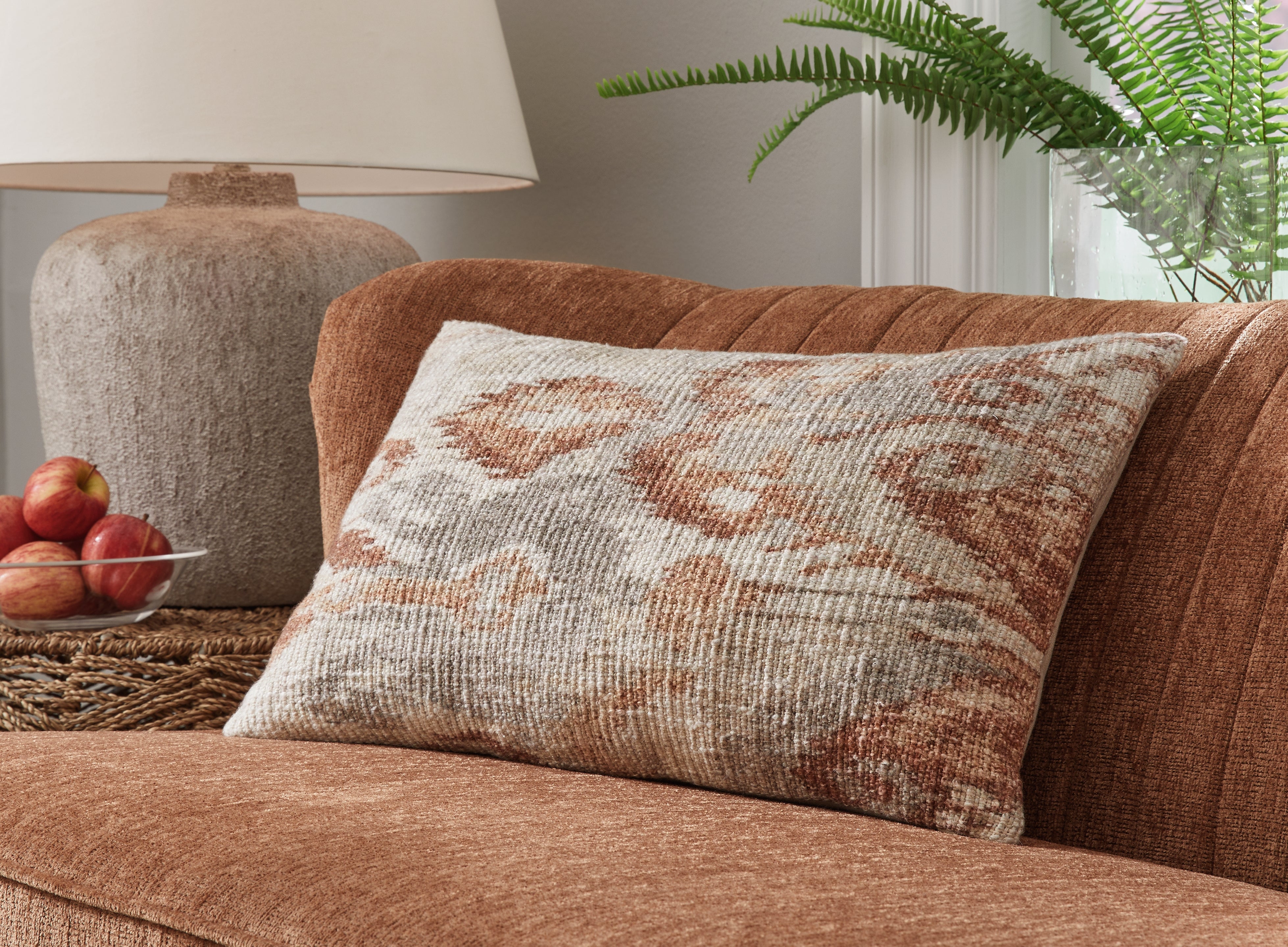 A2Z Furniture - Ashley Furniture - Aprover Pillows - Pillow / Rust/Gray/White - A1001040P