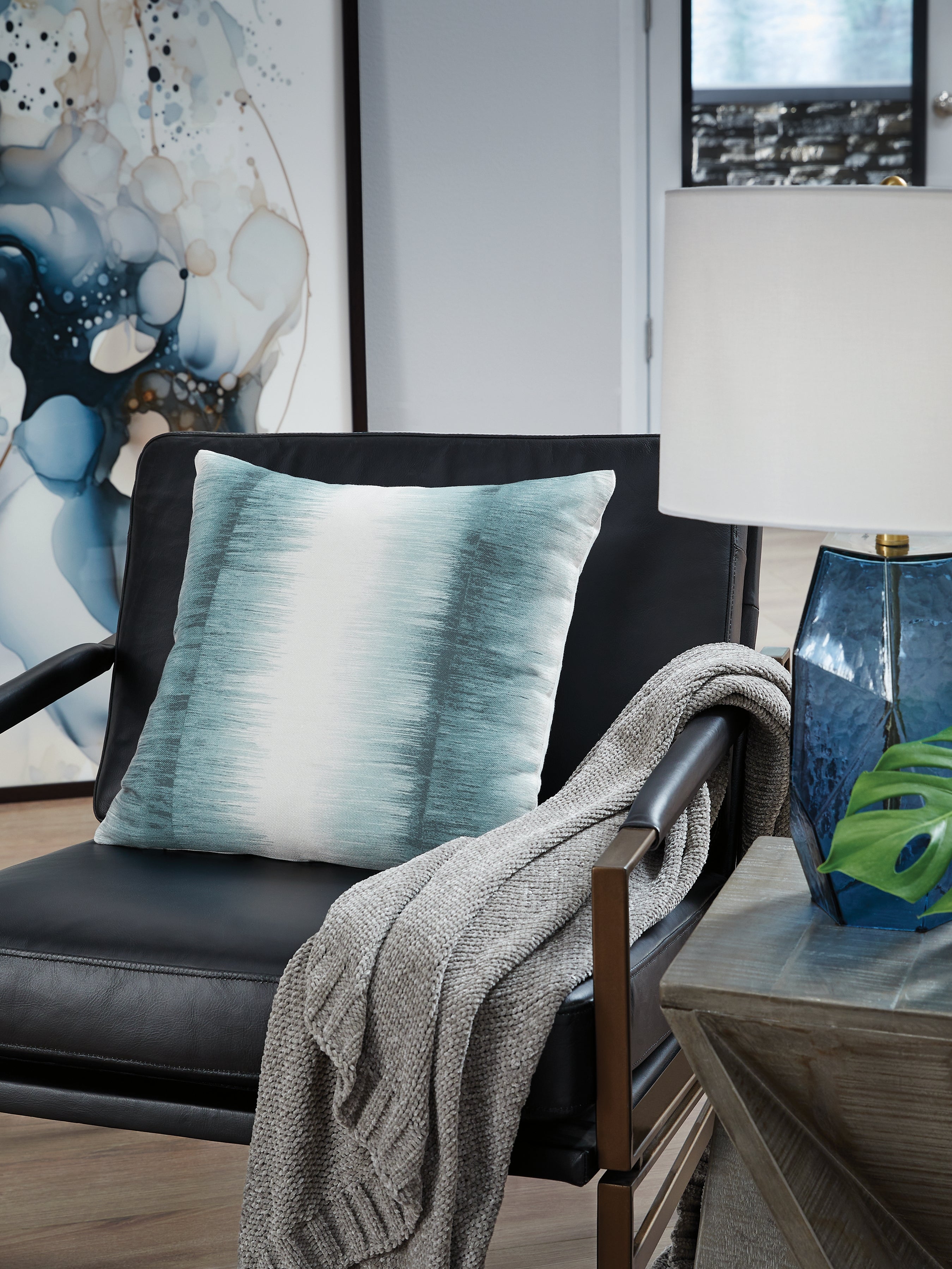 A2Z Furniture - Ashley Furniture - Elonwich Pillows - Pillow / Teal/White - A1001106P