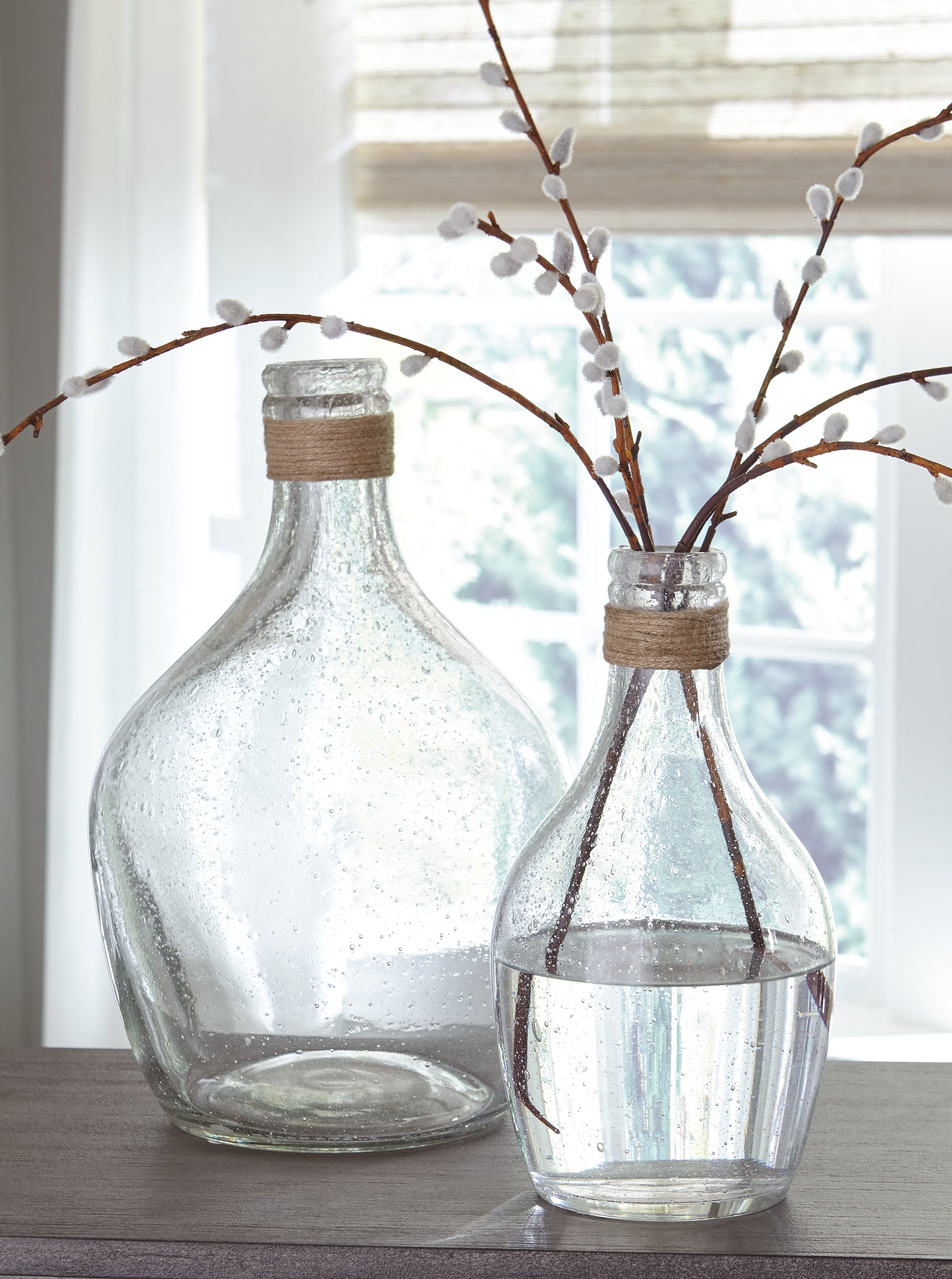 A2Z Furniture - Ashley Furniture - Marcin Vase - Vase Set (Set of 2) / Clear - A2000246