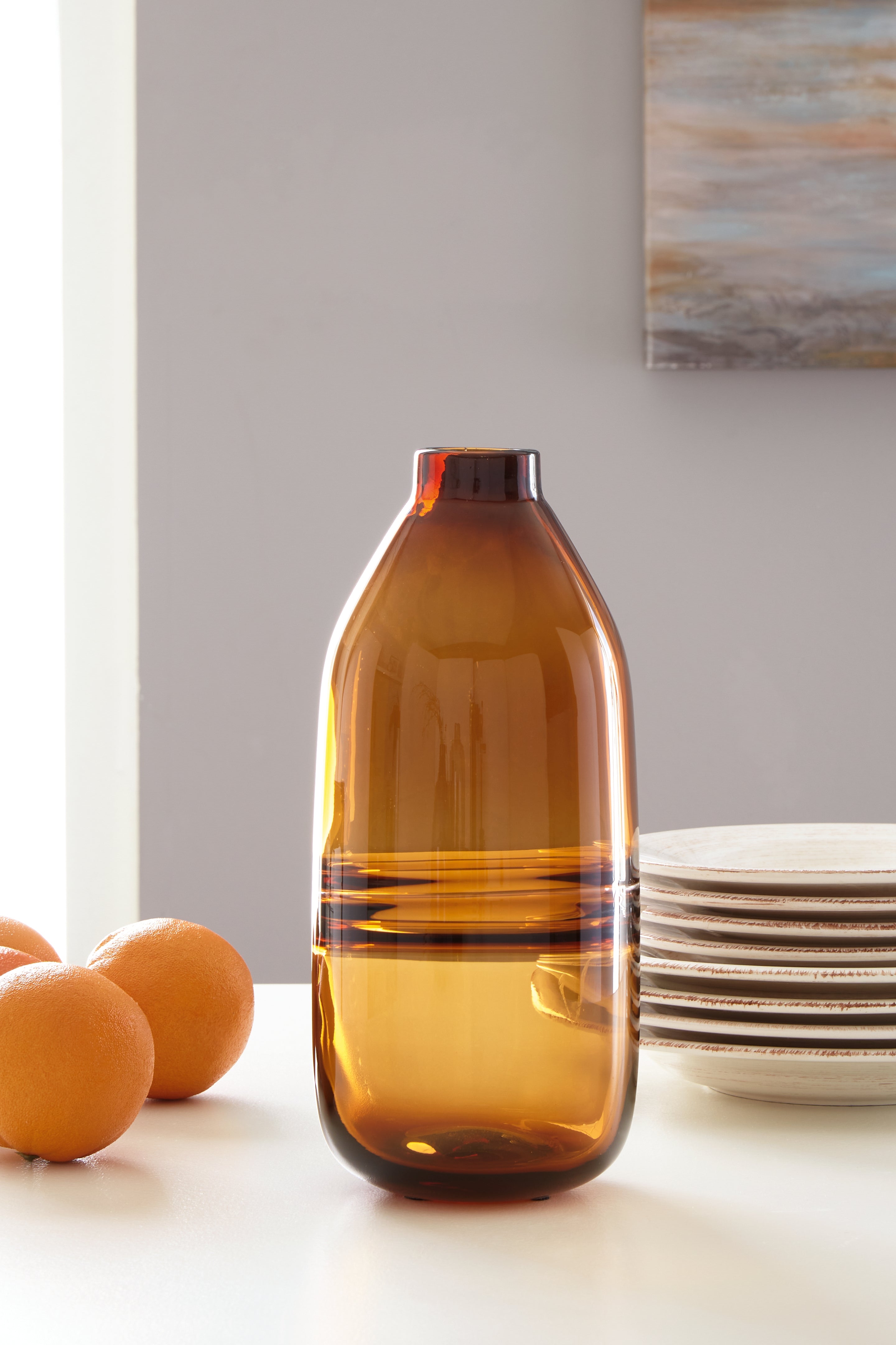 A2Z Furniture - Ashley Furniture - Lemmitt Vase - Vase / Amber - A2000541