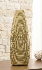 A2Z Furniture - Ashley Furniture - Efim Vase - Vase / Gold Finish - A2000576