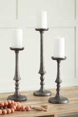 A2Z Furniture - Ashley Furniture - Eravell Candle Holder - Candle Holder Set (3/CN) / Pewter Finish - A2000584