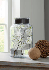 A2Z Furniture - Ashley Furniture - Lukasvale Vase - Vase / Clear/Pewter Finish - A2000585