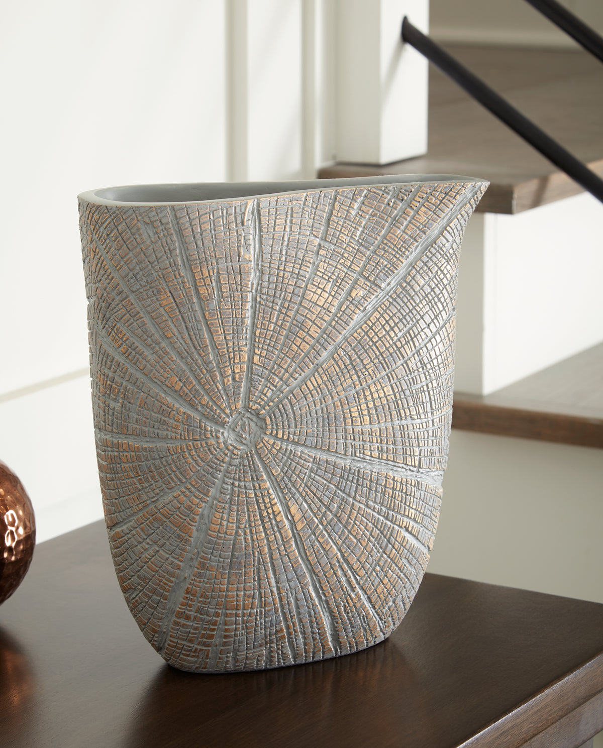 A2Z Furniture - Ashley Furniture - Ardenley Vase - Vase (2/CS) / Antique Gold Finish - A2000608