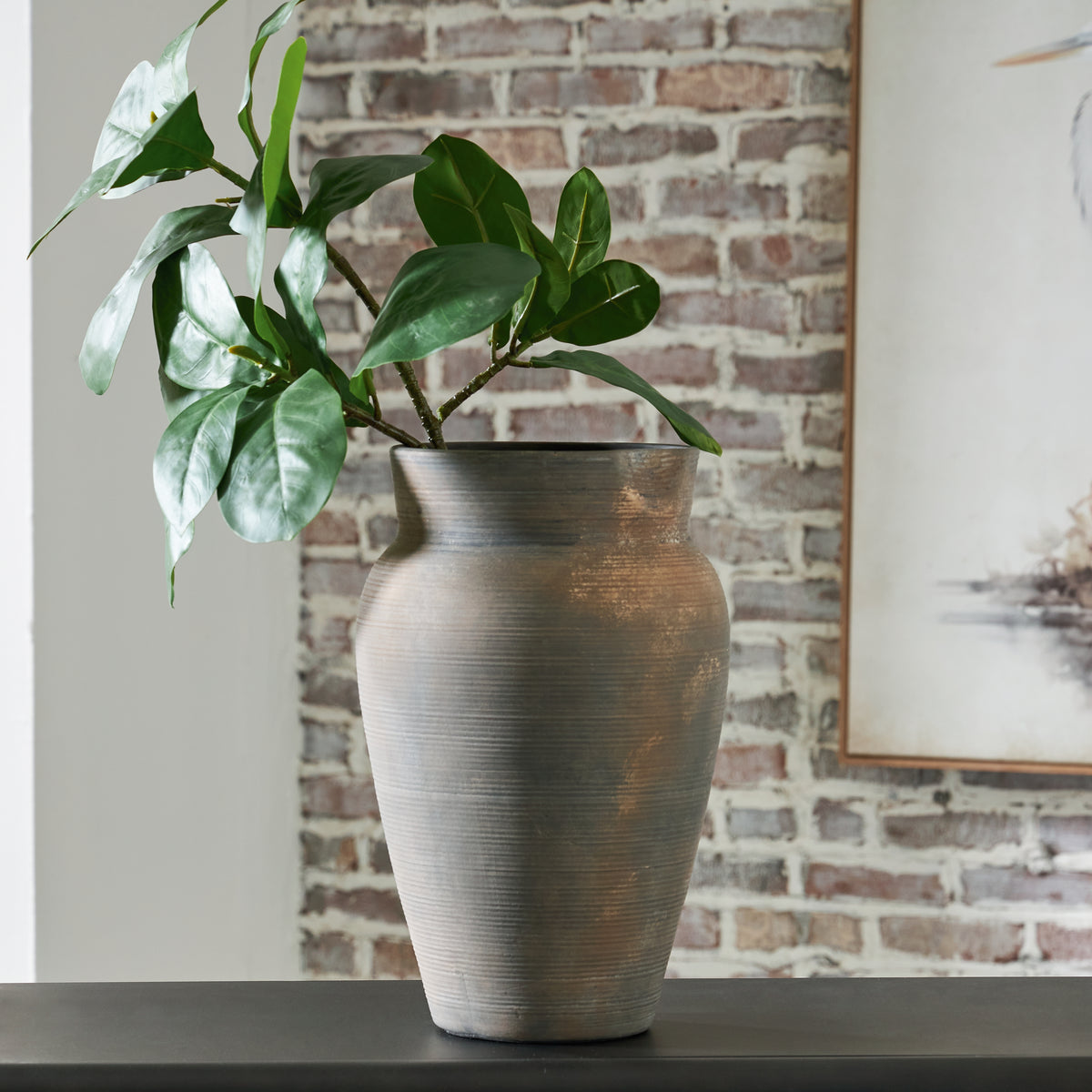 A2Z Furniture - Ashley Furniture - Brickmen Vase - Vase / Antique Gray - A2000659