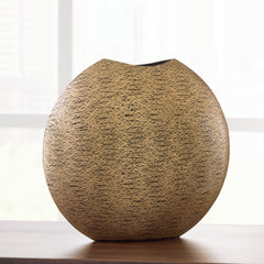 A2Z Furniture - Ashley Furniture - Iansboro Vase - Vase / Antique Gold Finish - A2000696