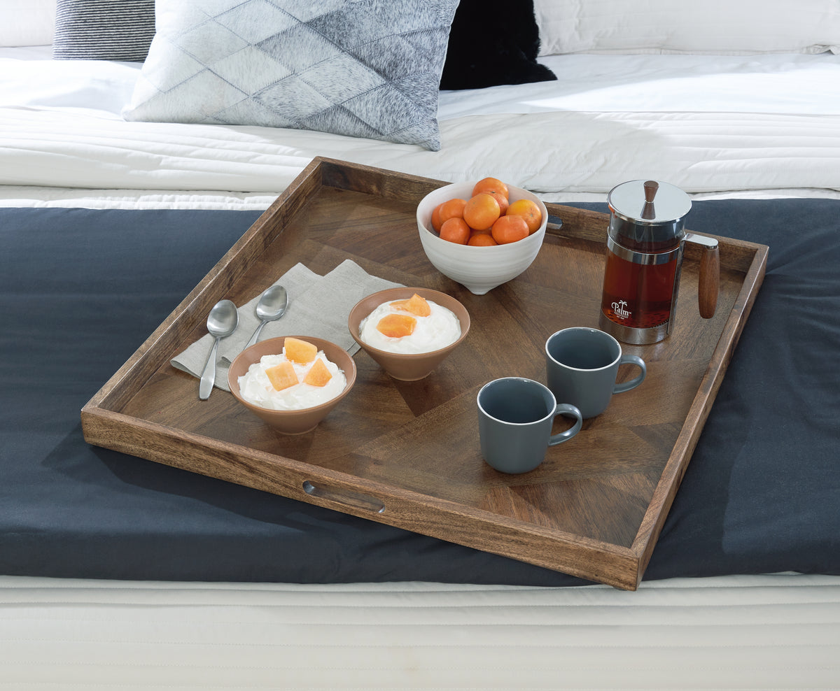 A2Z Furniture - Ashley Furniture - Heddford Tray - Tray / Brown - A2000722