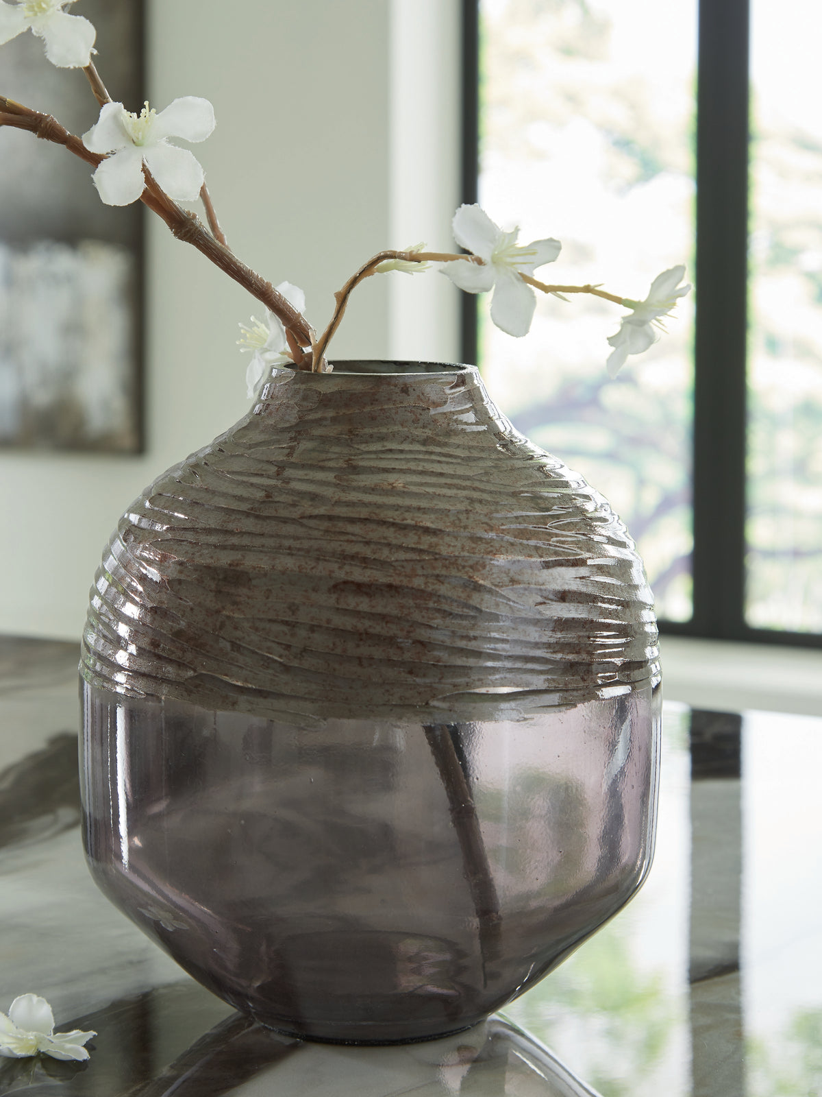 A2Z Furniture - Ashley Furniture - Harpwick Vase - Vase / Iridescent Gray - A2000725