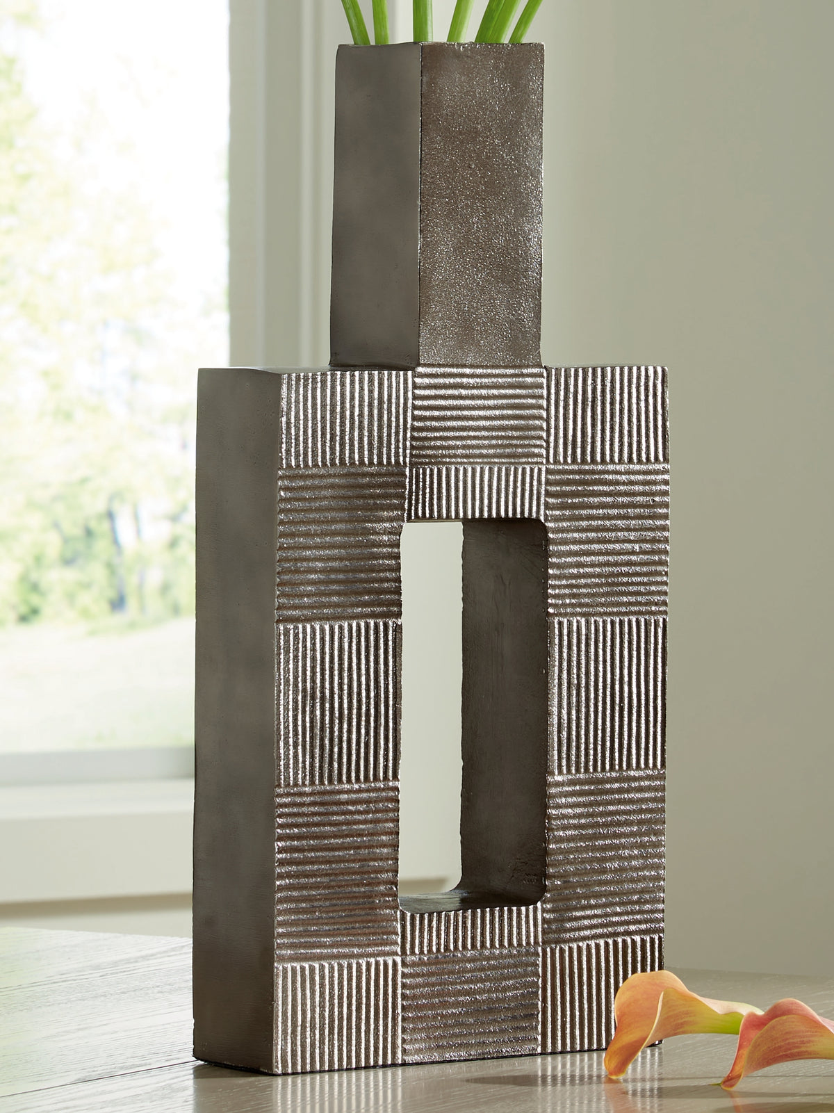 A2Z Furniture - Ashley Furniture - Wrengrove Vase - Vase / Antique Nickel Finish - A2000754