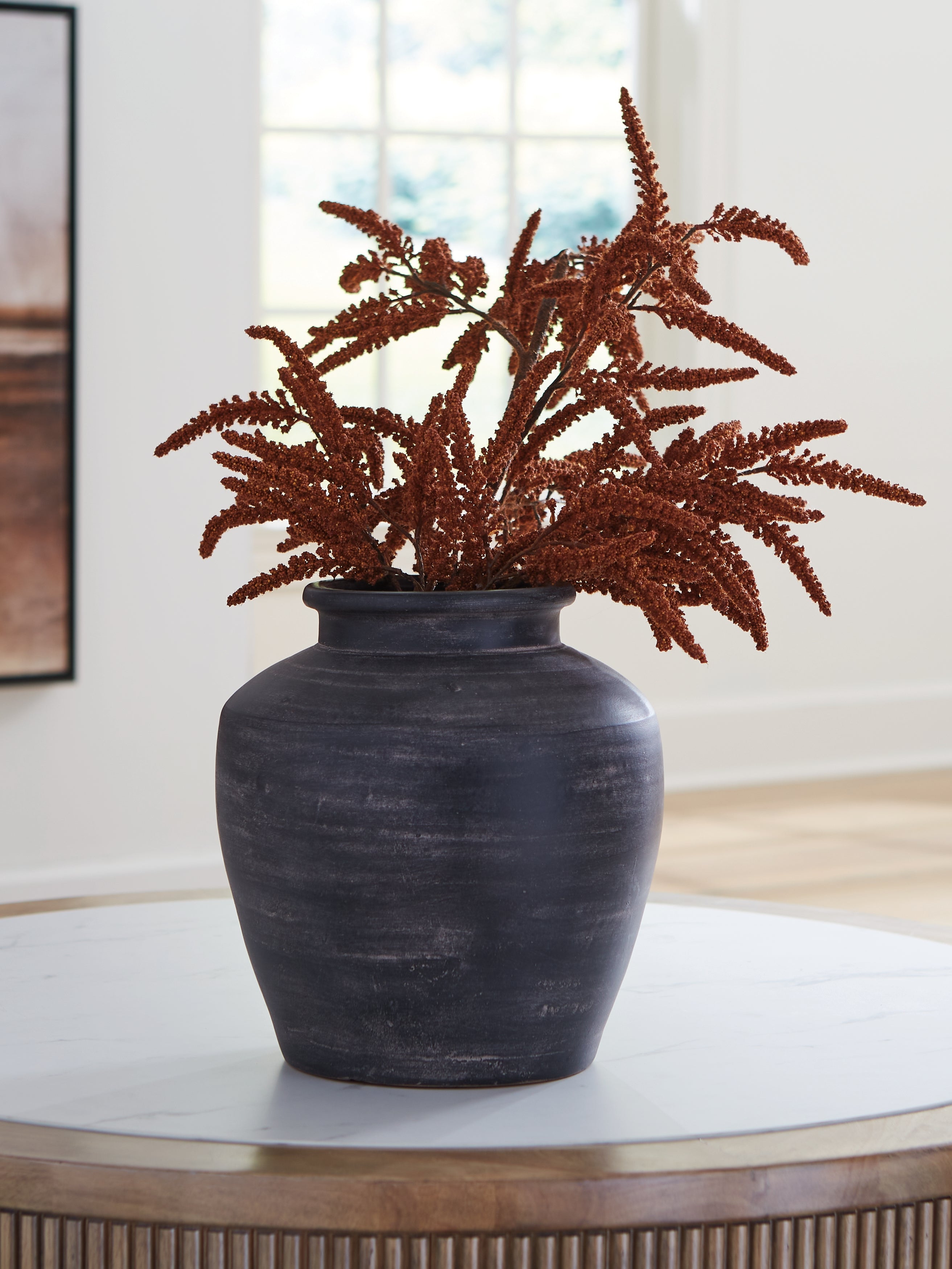 A2Z Furniture - Ashley Furniture - Meadie Vase - Vase / Distressed Black - A2000791