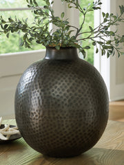 A2Z Furniture - Ashley Furniture - Woody Vase - Vase / Pewter/Gold Finish - A2000845