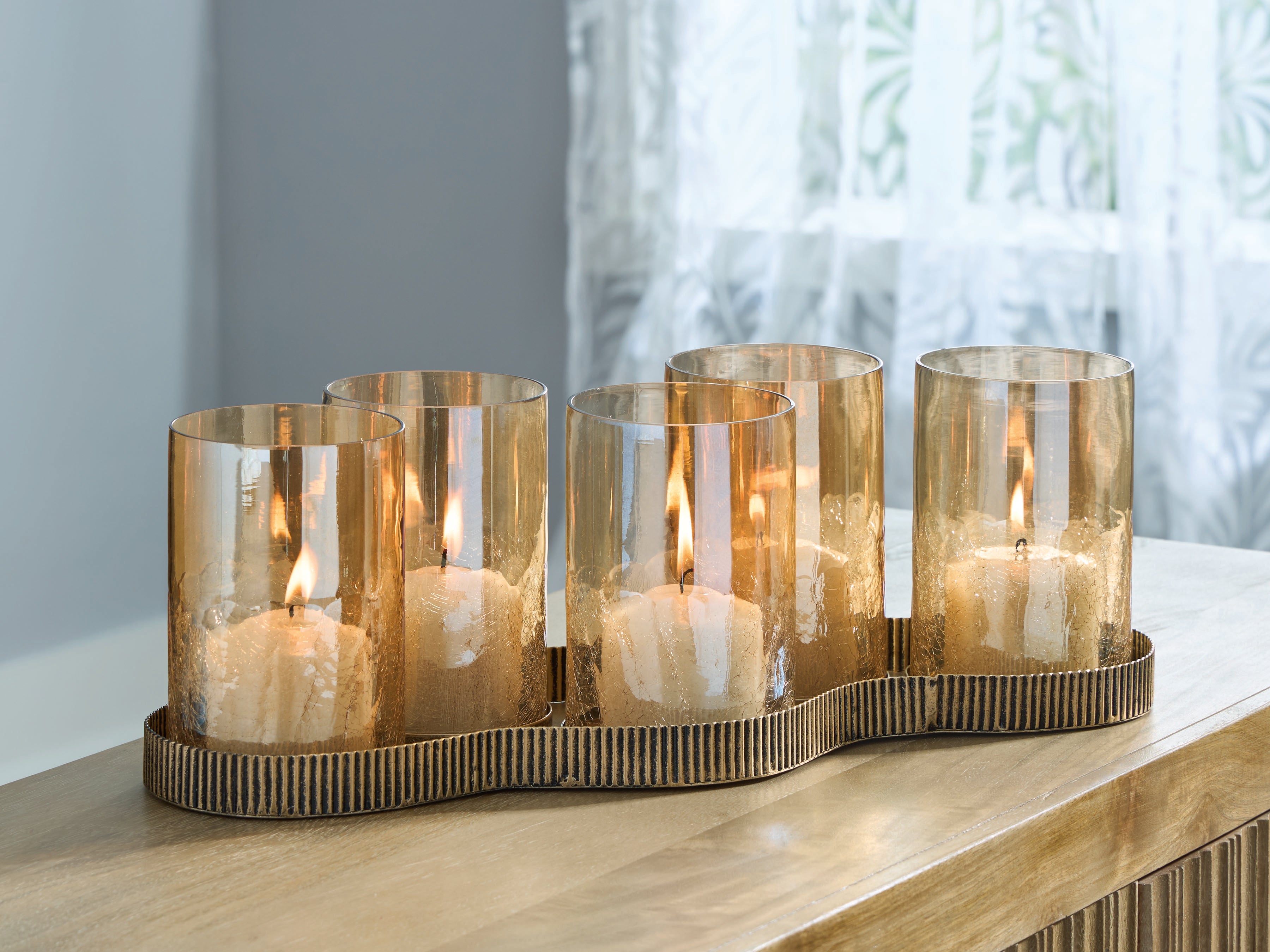 A2Z Furniture - Ashley Furniture - Evereton Candle Holder - Candle Holder / Antique Gold Finish - A2000856