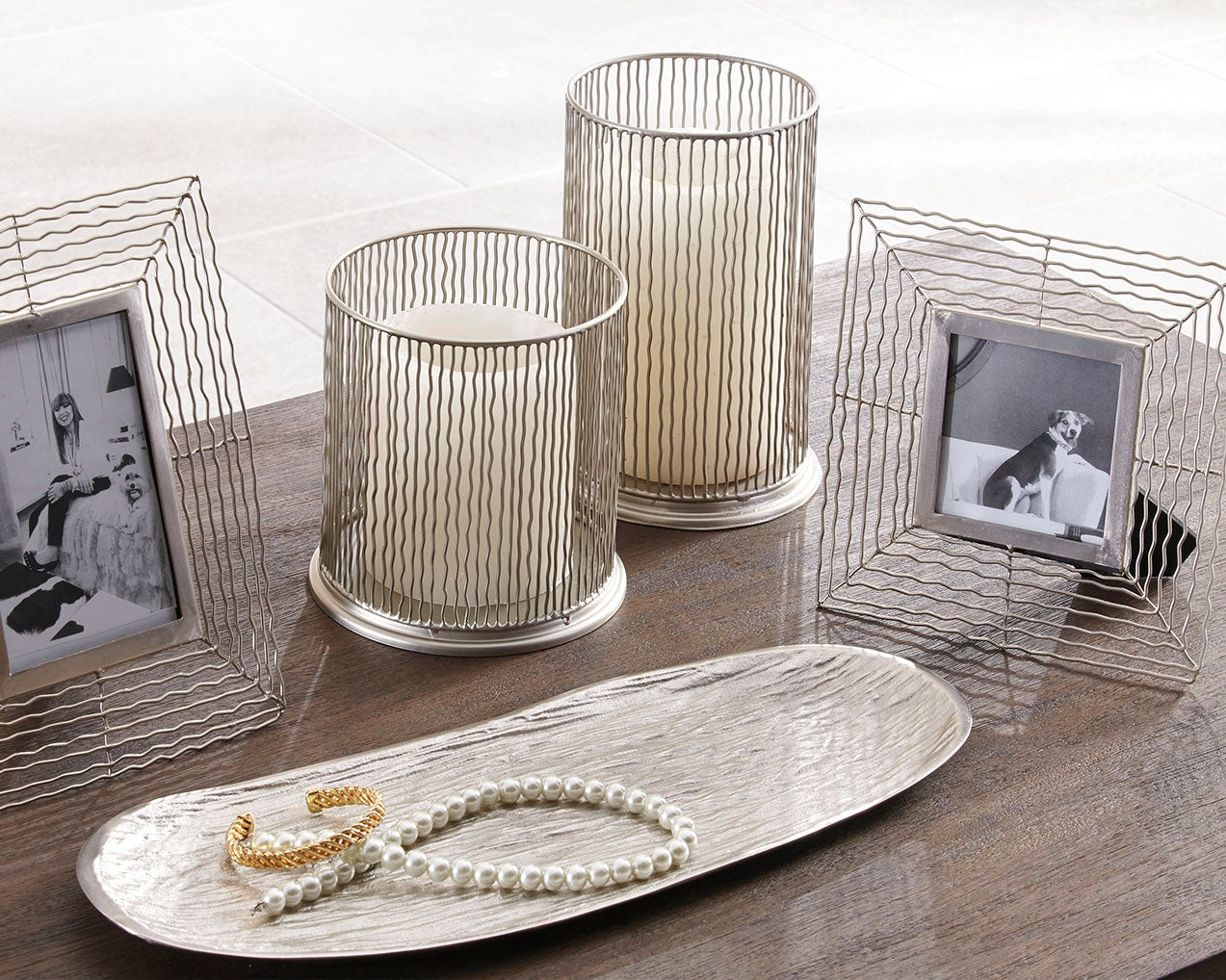 A2Z Furniture - Ashley Furniture - Dympna Accessory Set (Set of 5) - Accessory Set (5/CN) / Silver Finish - A2C00115