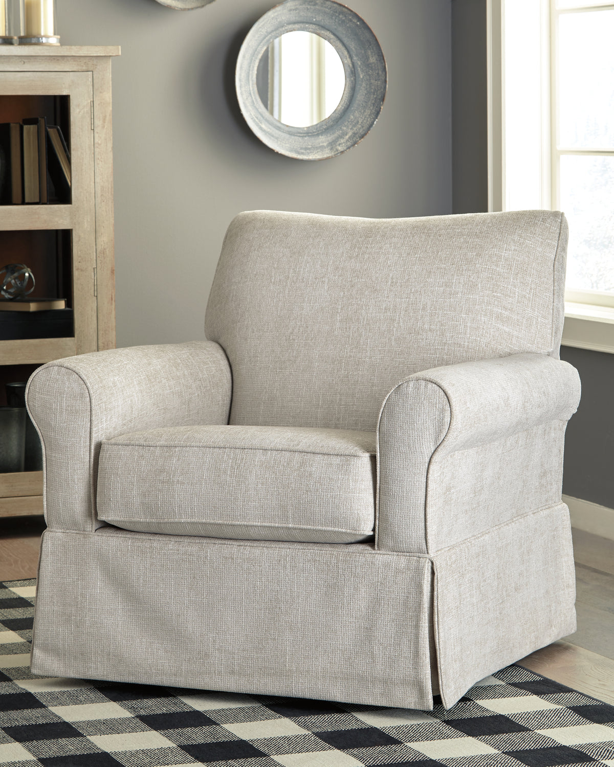 A2Z Furniture - Ashley Furniture - Searcy Accent Chair - Swivel Glider Accent Chair / Quartz - A3000006