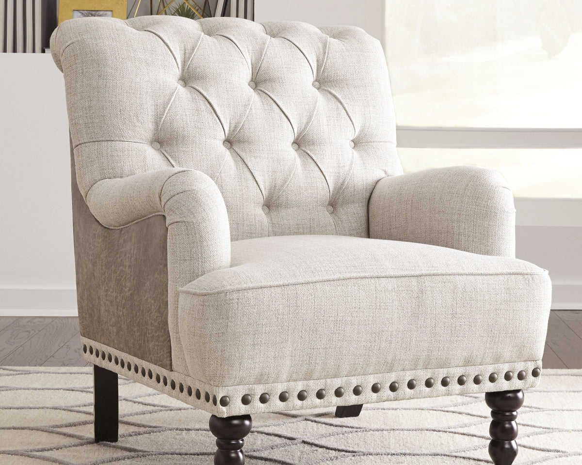 A2Z Furniture - Ashley Furniture - Tartonelle Accent Chair - Accent Chair / Ivory/Taupe - A3000053