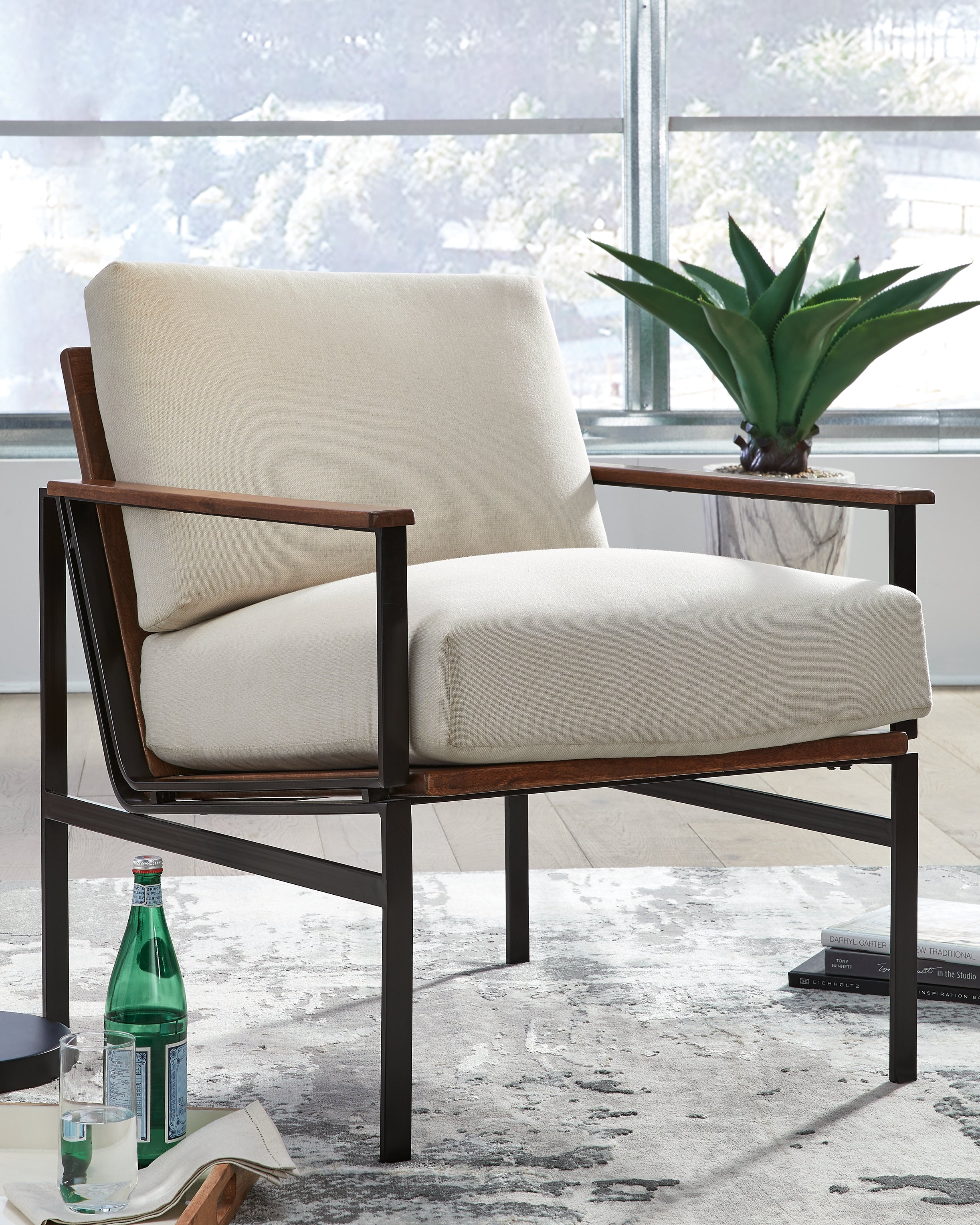 A2Z Furniture - Ashley Furniture - Tilden Accent Chair - Accent Chair / Ivory/Brown - A3000271