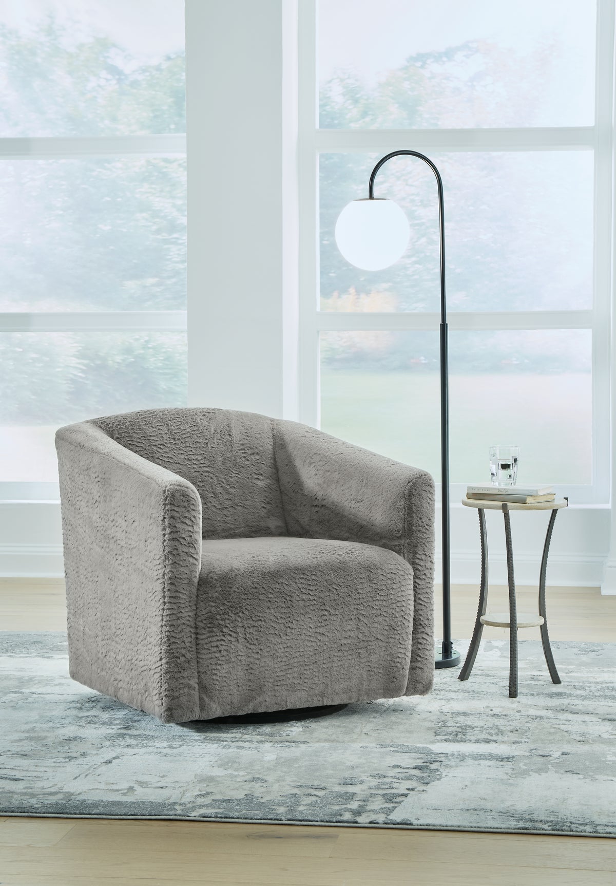 A2Z Furniture - Ashley Furniture - Bramner Accent Chair - Swivel Accent Chair / Charcoal - A3000330