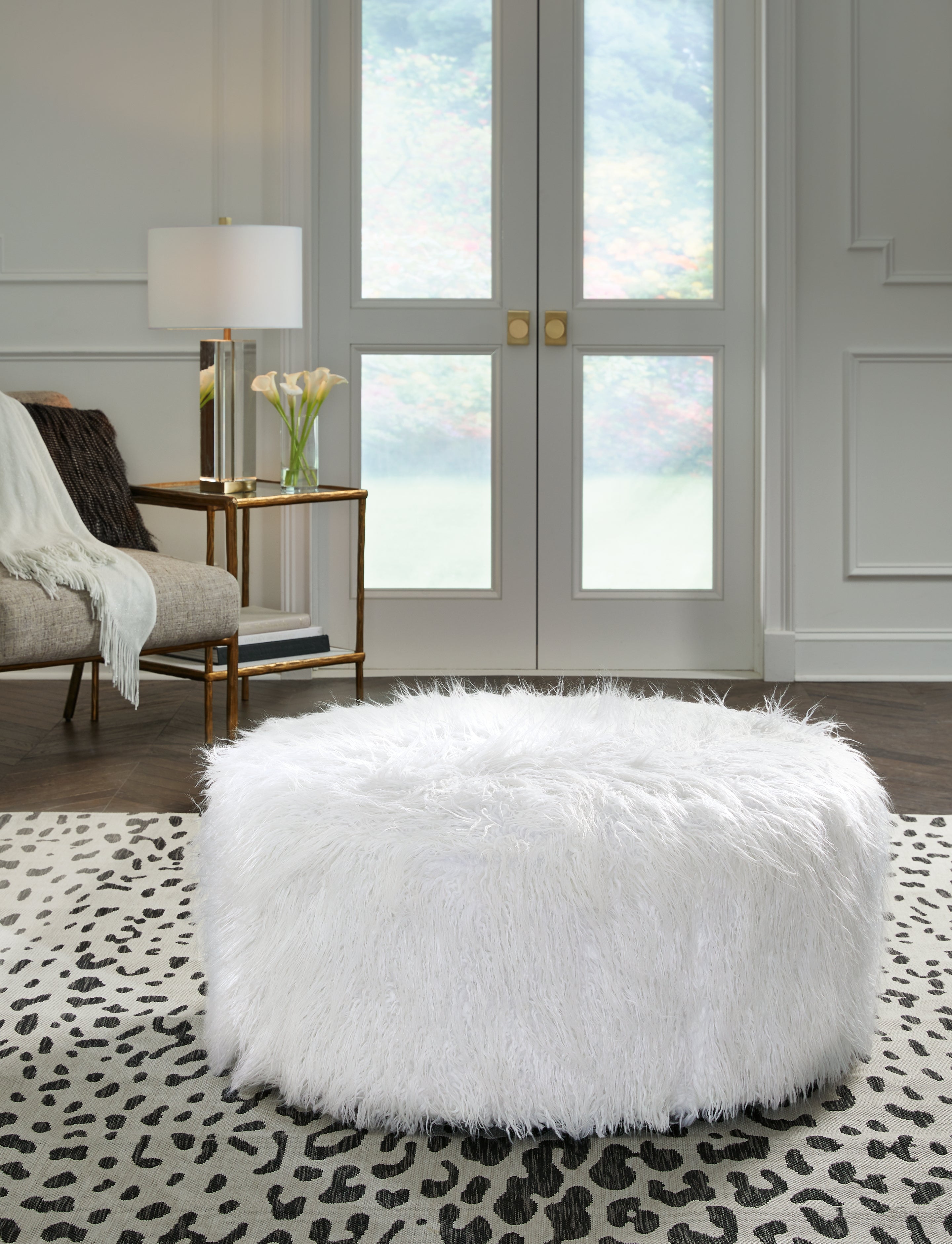 A2Z Furniture - Ashley Furniture - Galice Living Room - Oversized Accent Ottoman / White - A3000334